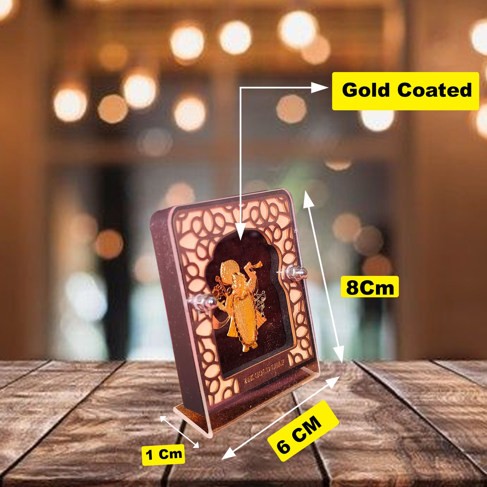 Shreenath Ji Leaf 24KT Gold Coated Table Top