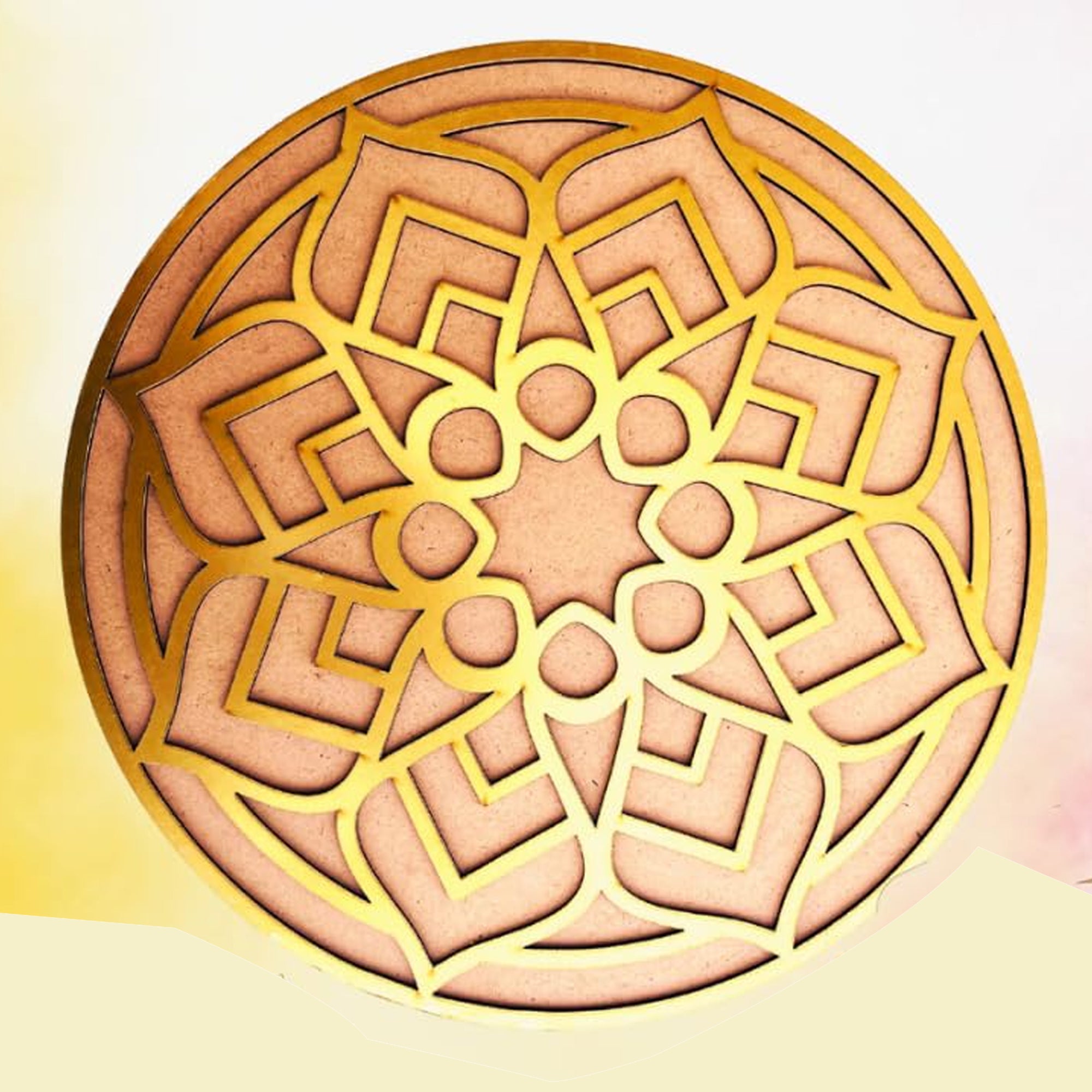 Rangoli Stencil Assorted Desgion I MDF Rangoli Stencil I Rangoli Pouch Free Pack Of 5 12*12 Inch