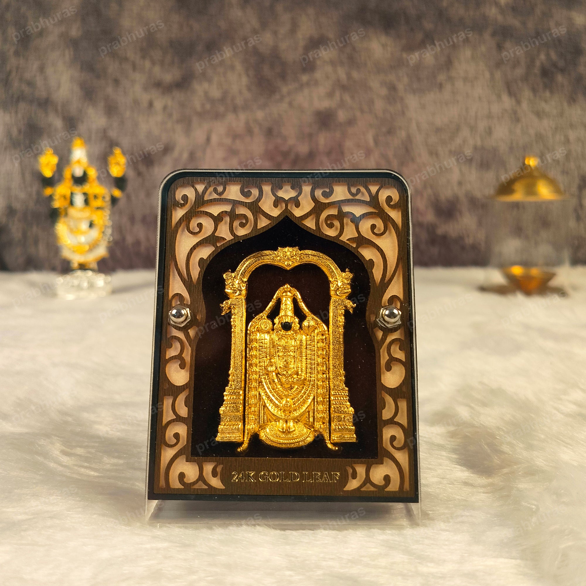 Shree Balaji Leaf 24KT Gold Coated Table Top