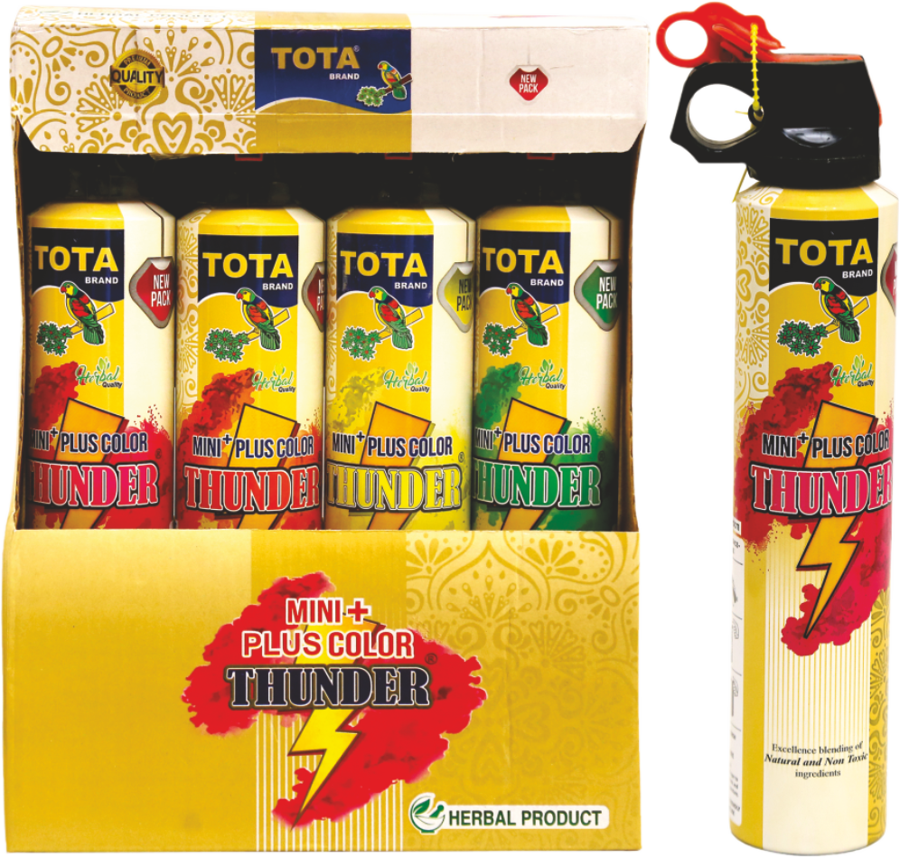 Mini Thunder Plus Holi Gulal Colors for Celebration 4pcs Pack 350 Ml