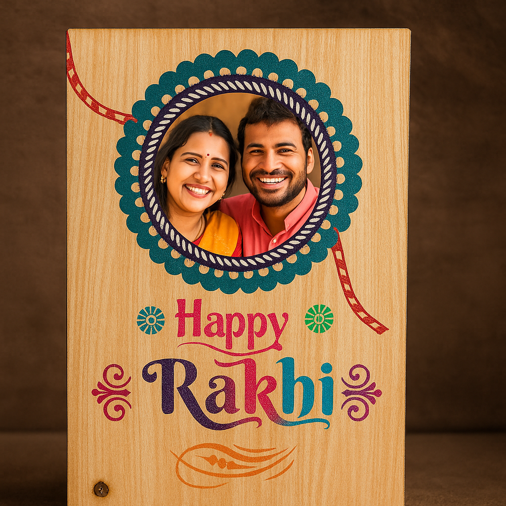 Raksha Bhadan Customized Assorted Mdf Frame With Rakhi