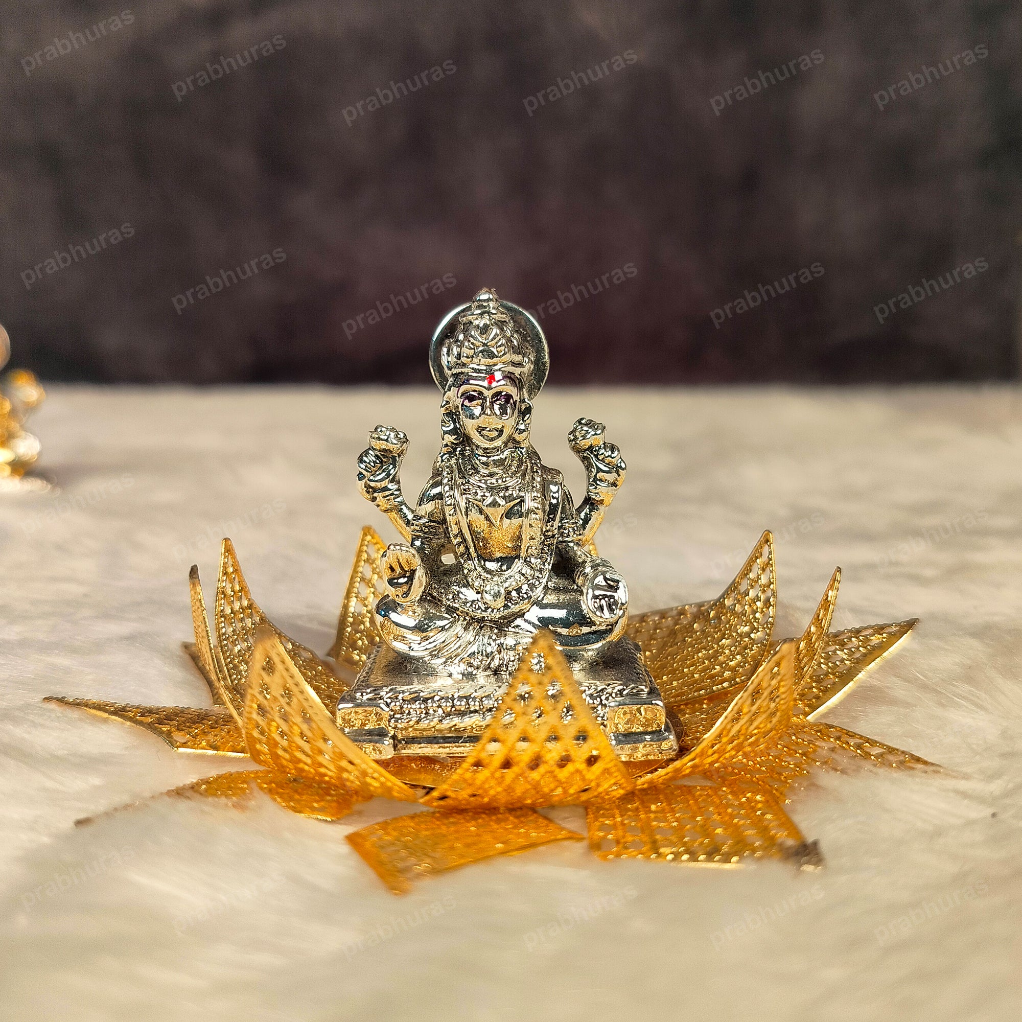 Shree Laxmi Ganesh With Hathi And Silver And Gold Coated
