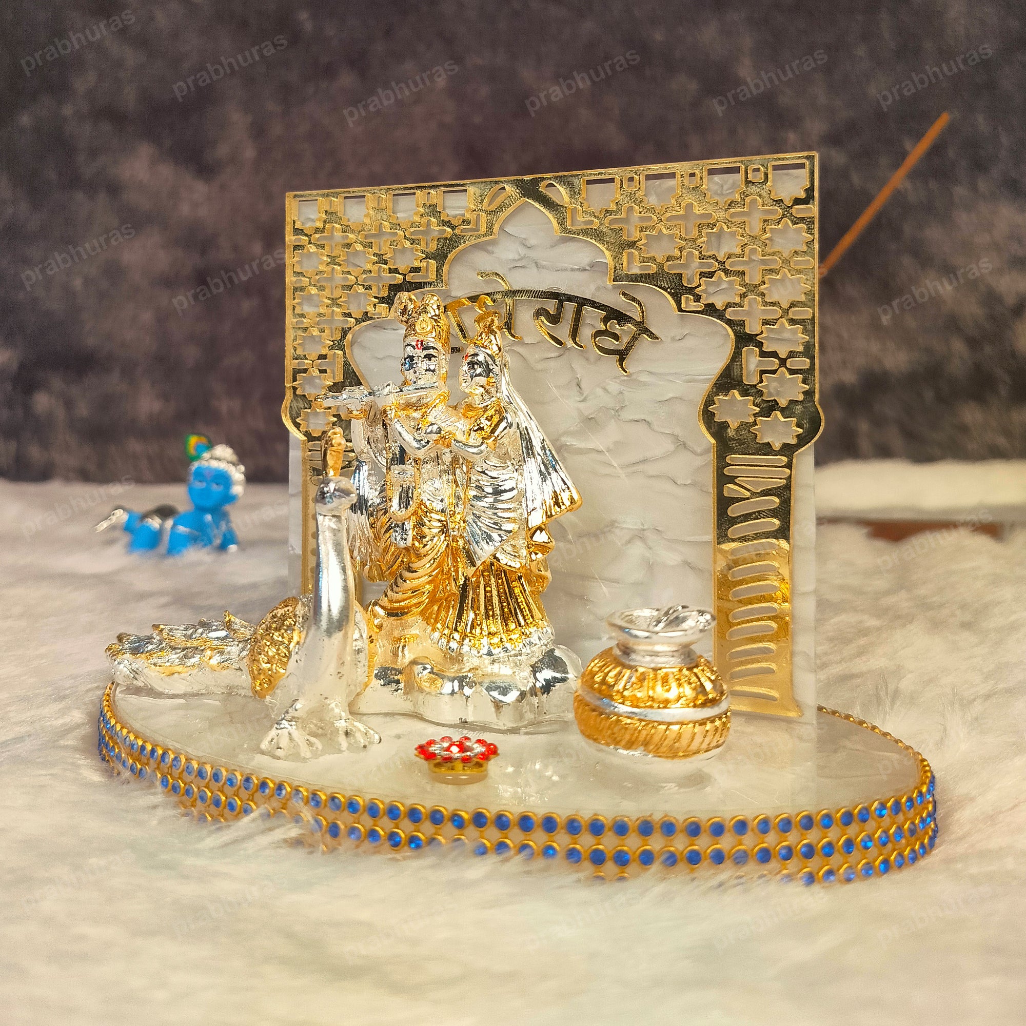 Shree Radhe Krishna Murti Dwar With Mor Idol