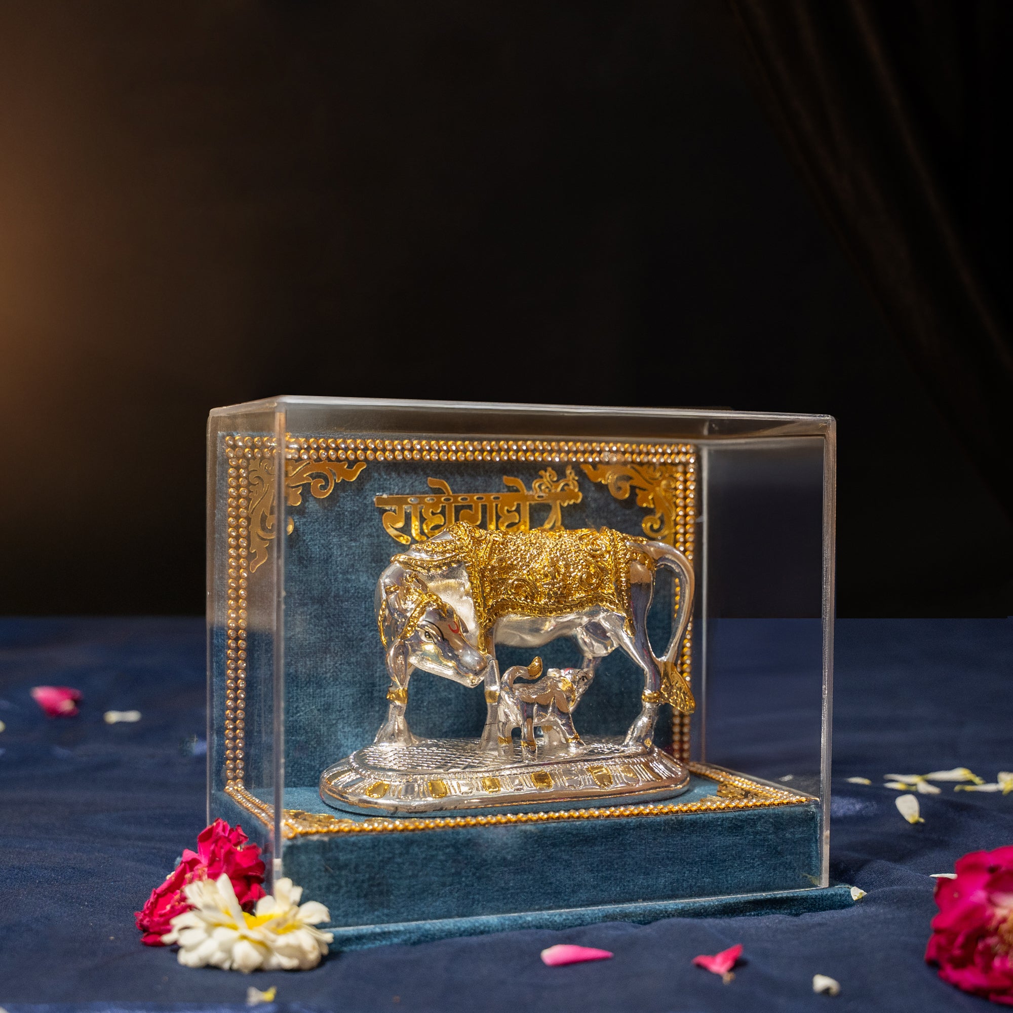 Kamdhenu Cow with Vastu Calf , Vastu Items for Home for Good Luck - Offers Wealth, Prosperity, Health, Peace