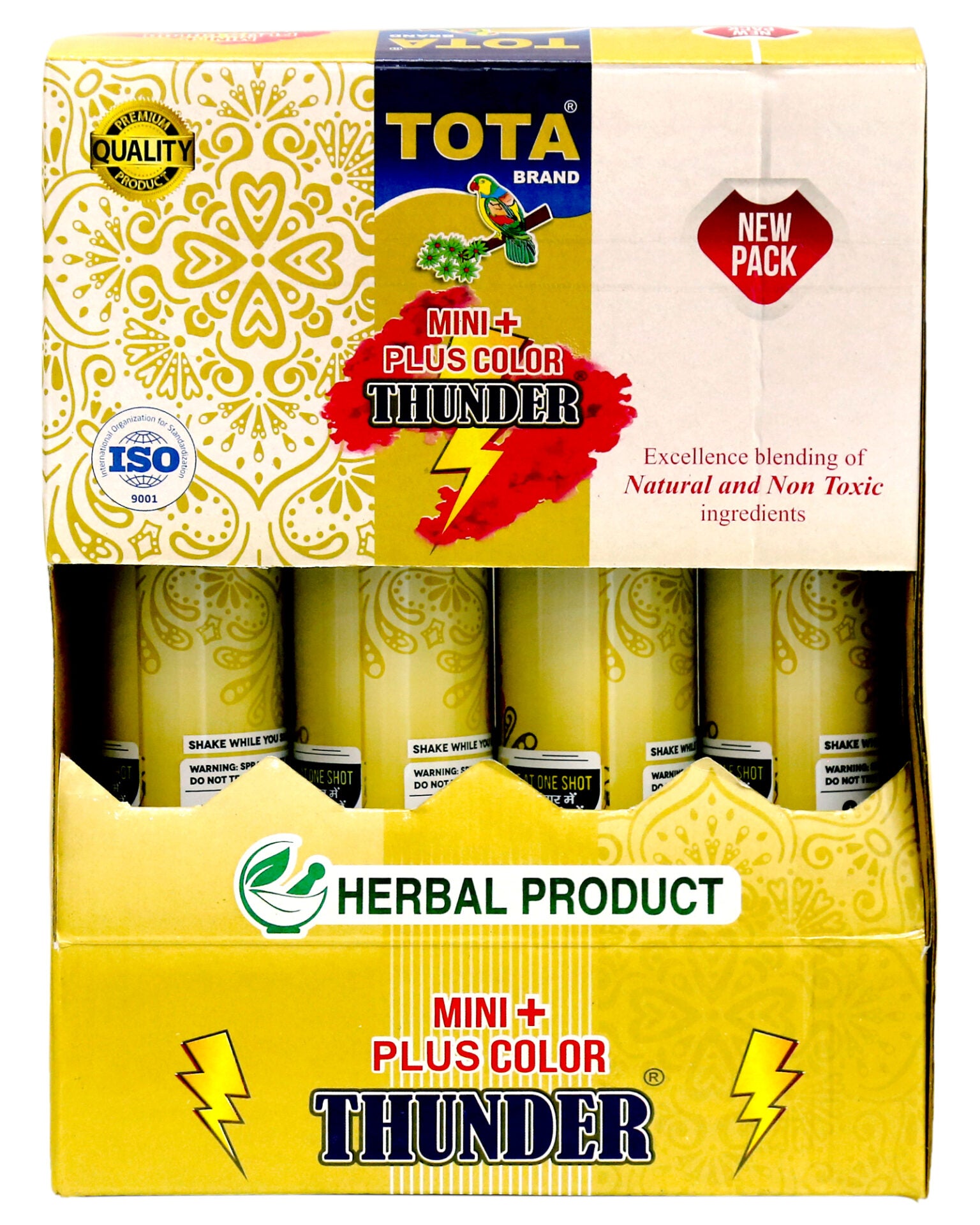 Mini Thunder Plus Holi Gulal Colors for Celebration 4pcs Pack 350 Ml