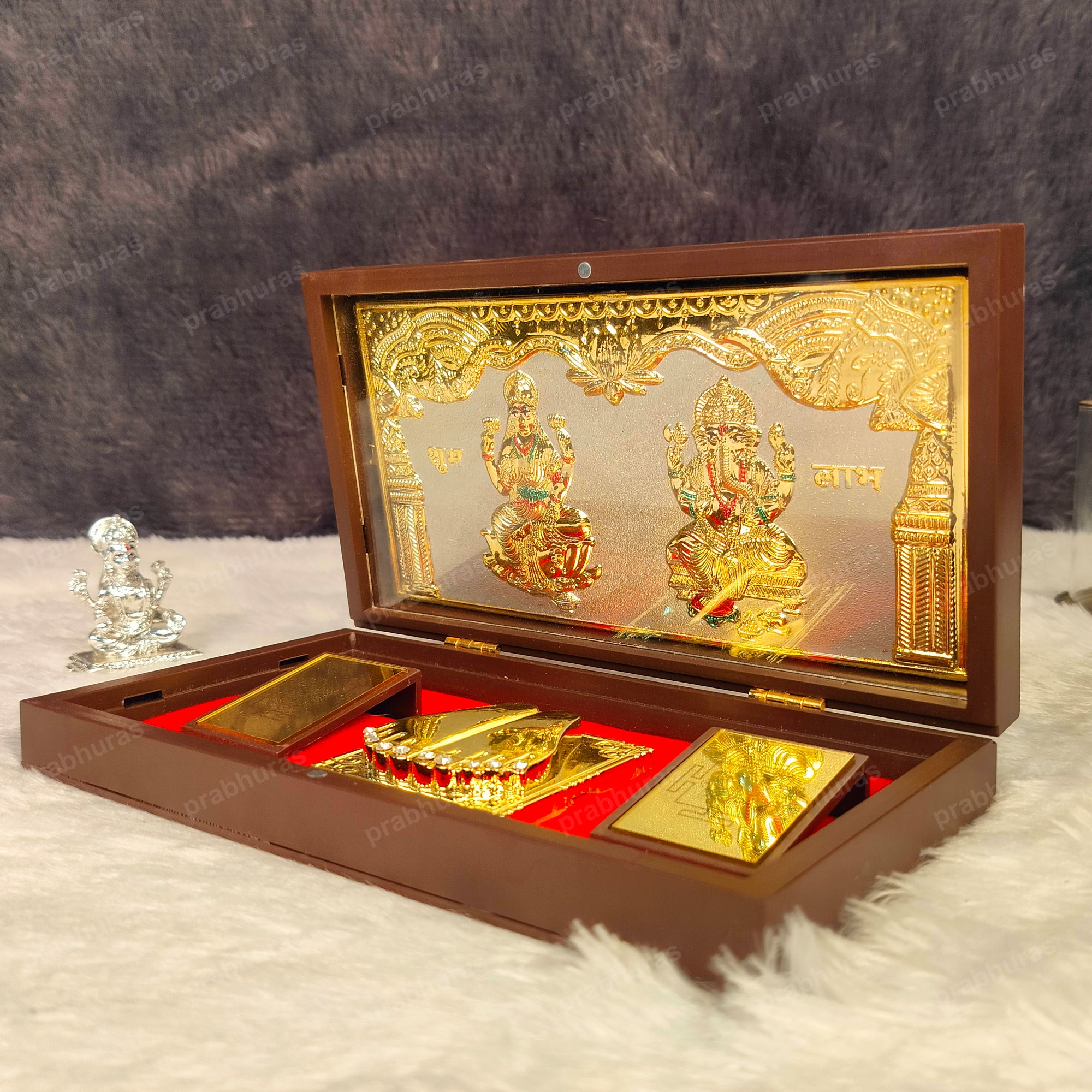 Laxmi Ganesh Pocket Temple (24 Karat Gold Coated)
