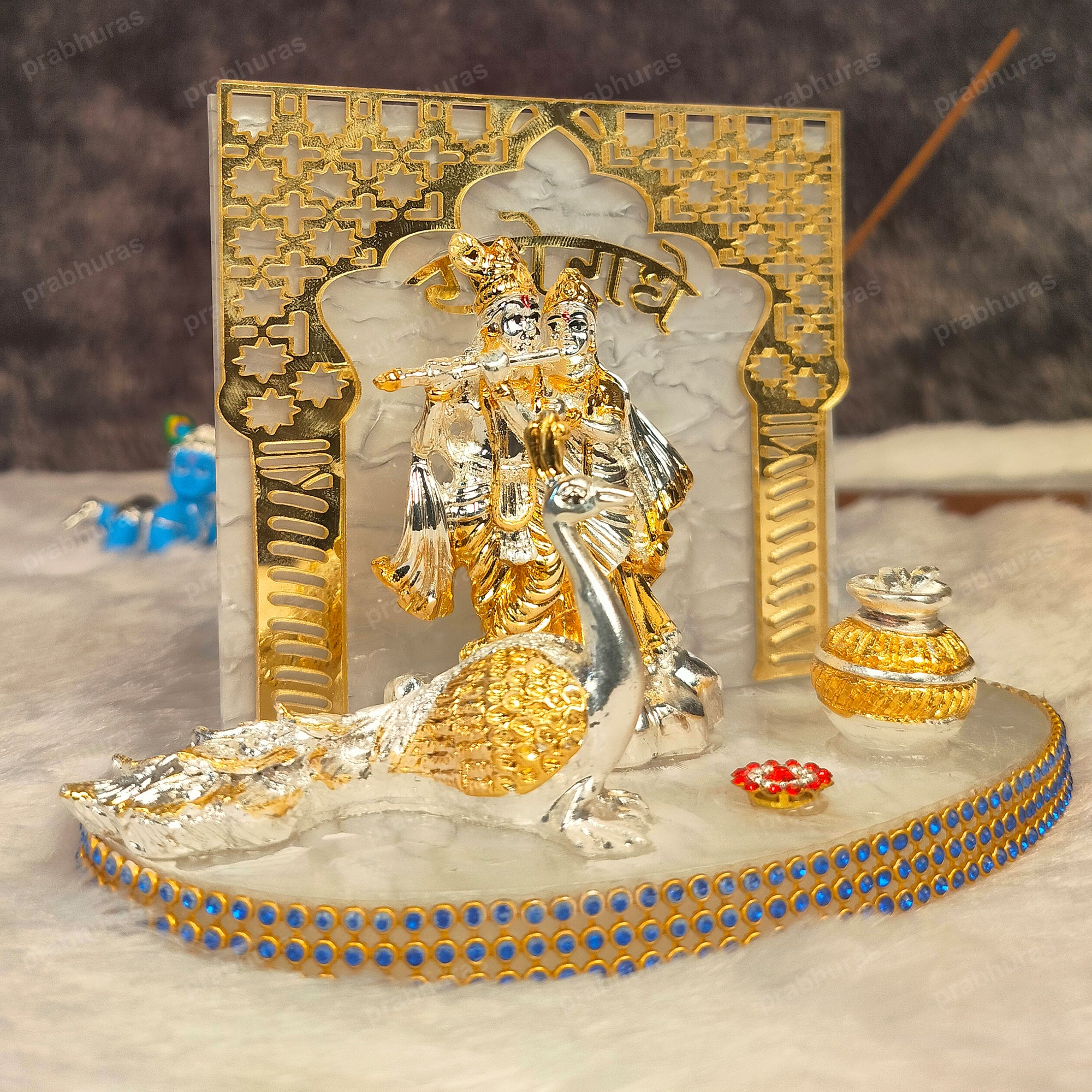 Shree Radhe Krishna Murti Dwar With Mor Idol