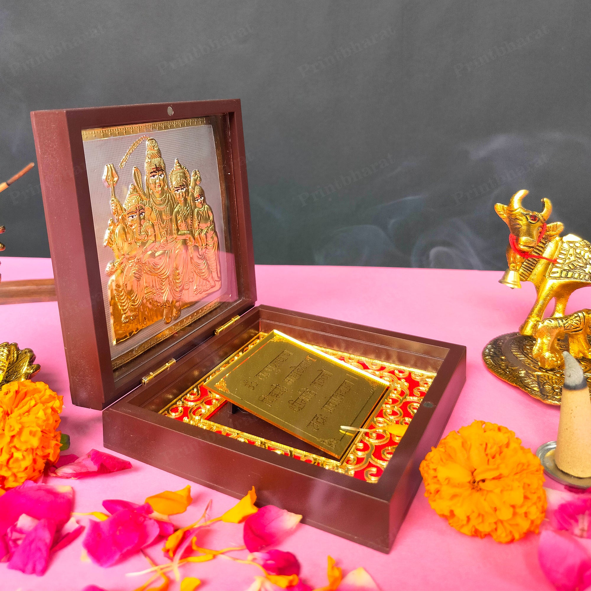 Shiv Shanker Small Pocket Temple (24 Karat Gold Coated)
