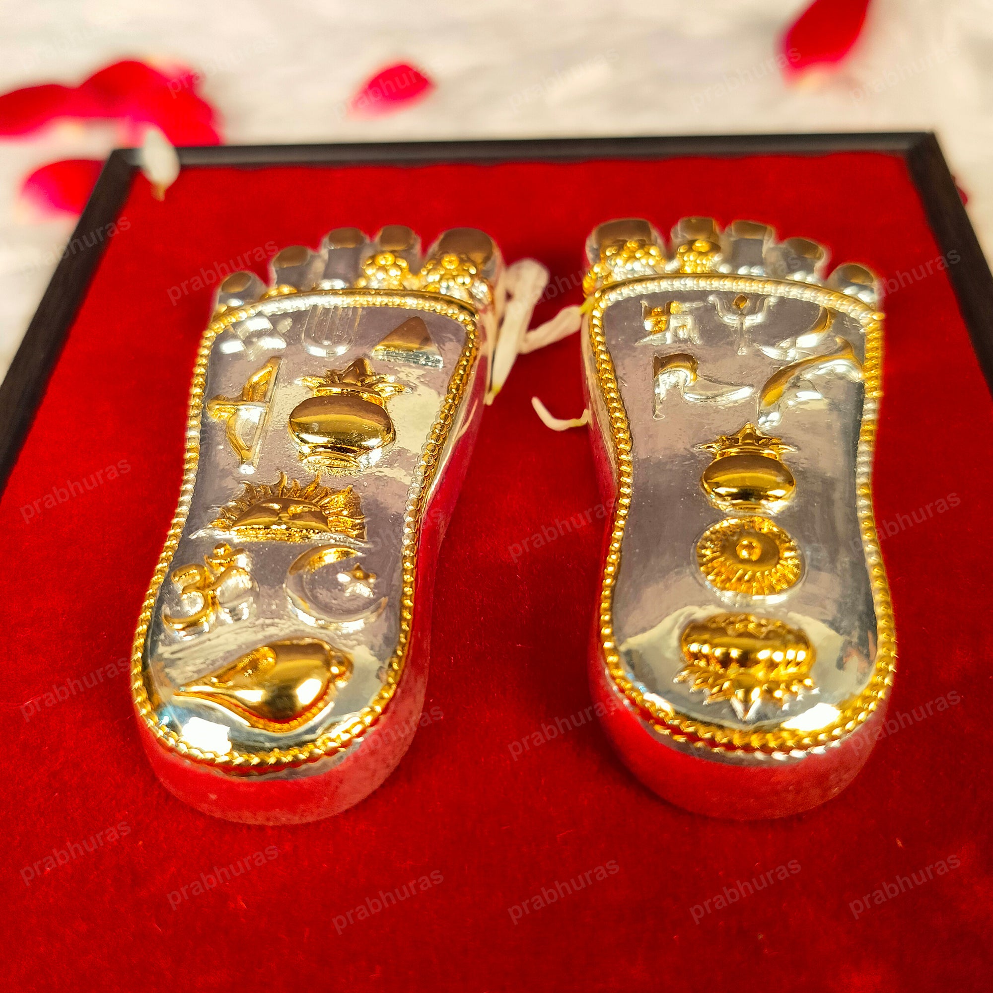 shri maa laxmi charan paduka Silver And Gold Coated
