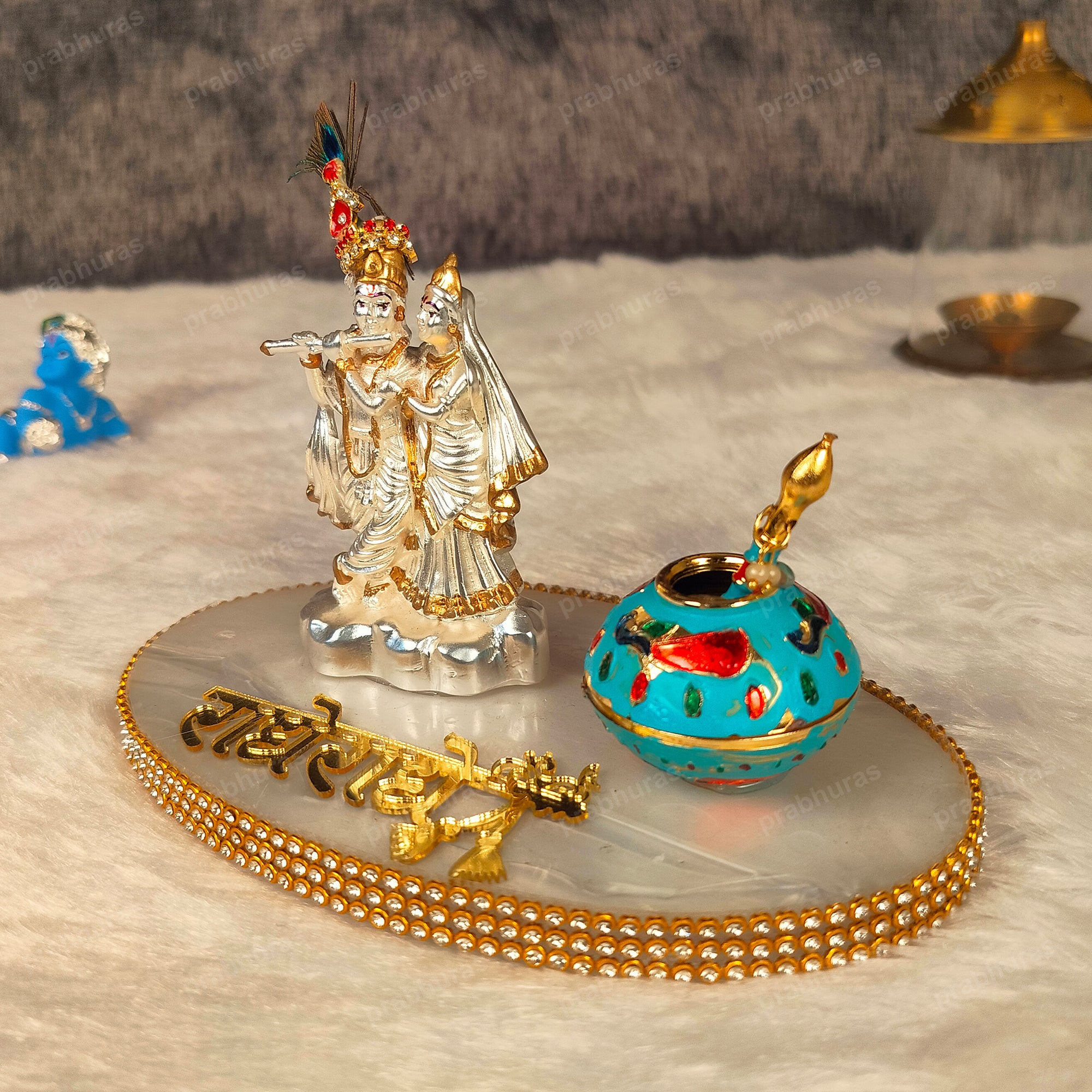 Radhe Krishna Murti With Matki Idol