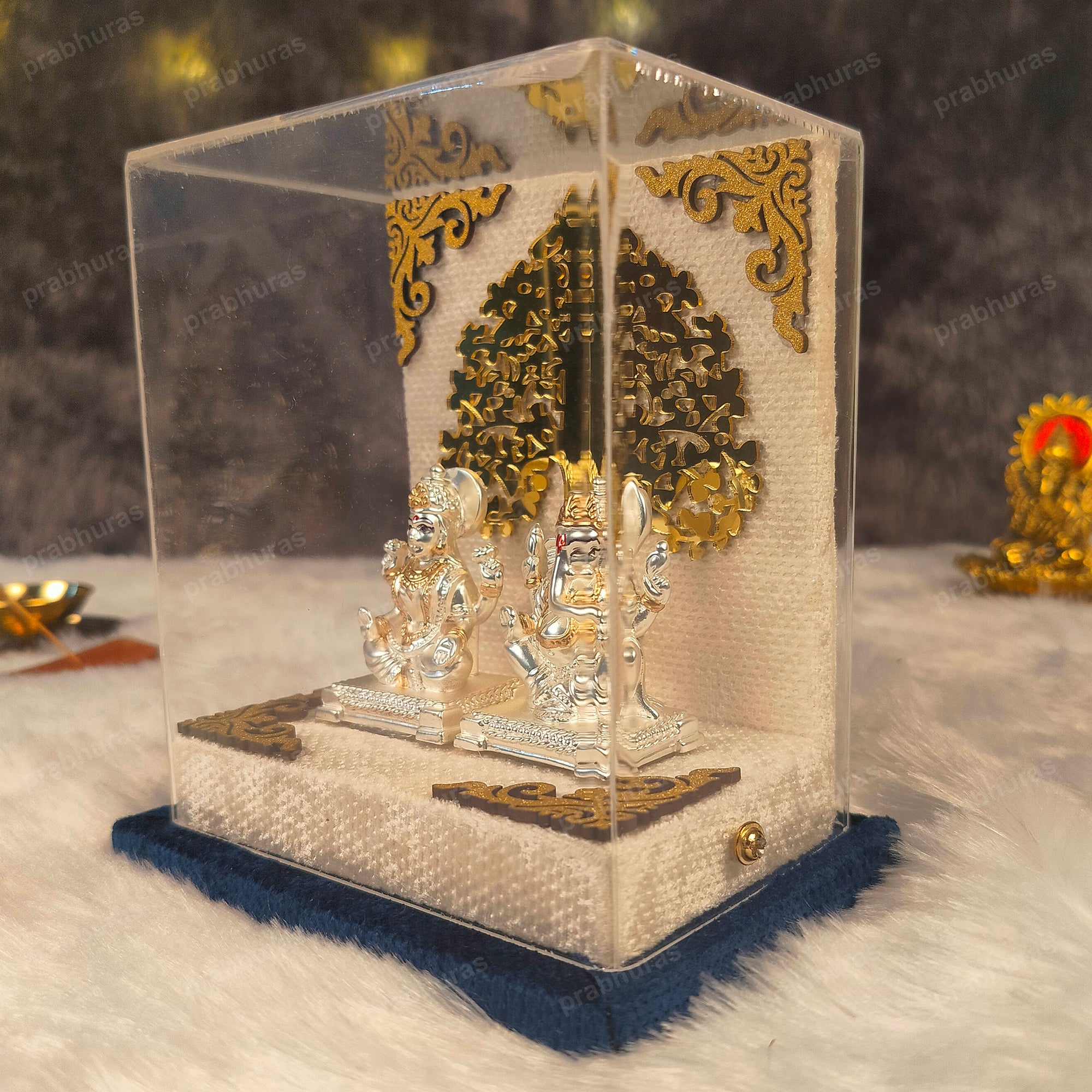 Shree Laxmi Ganesh With Gold And Silver Coated