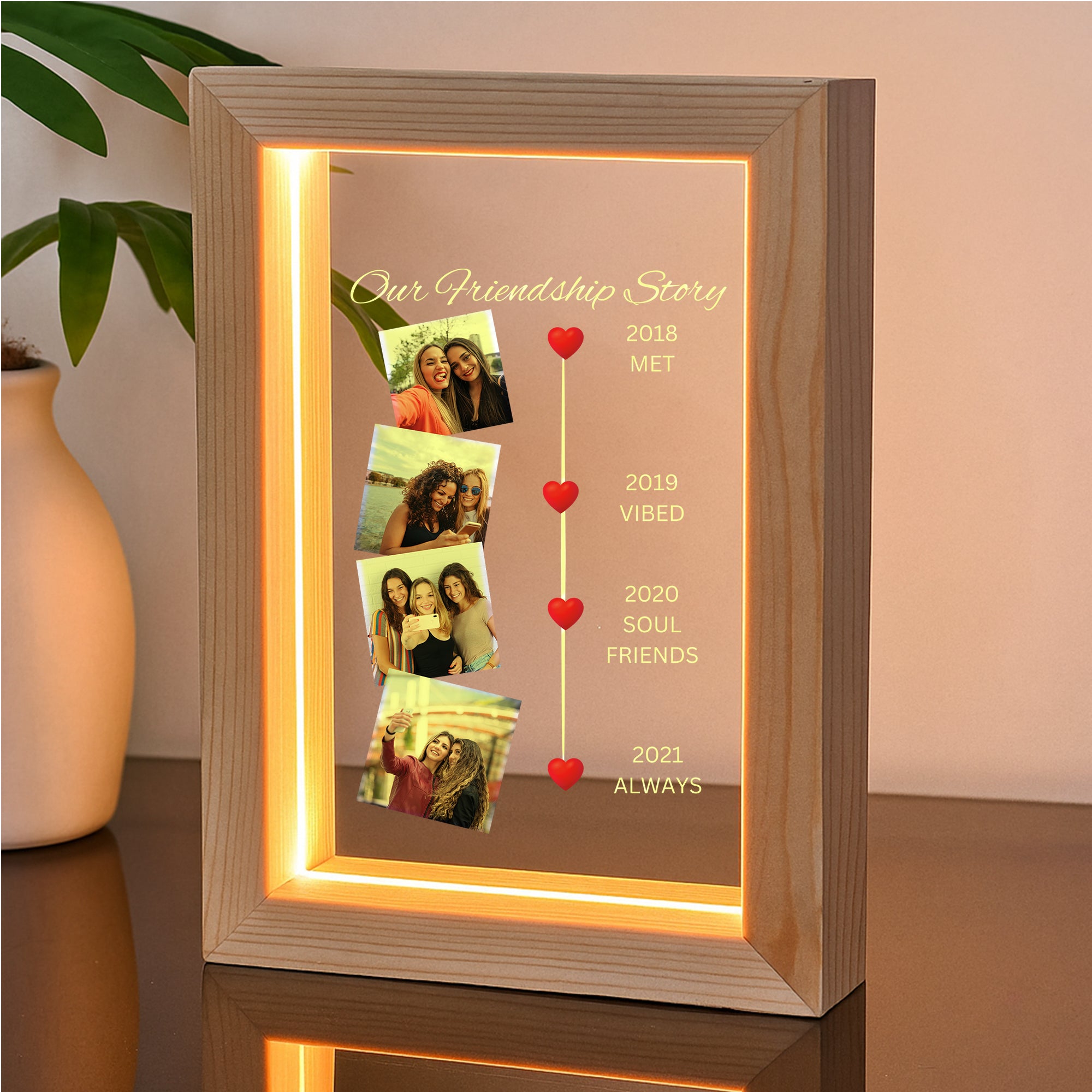 NAKHRAHUB Customized Acrylic Collage Photo Frame Personalized Name, Photo Text