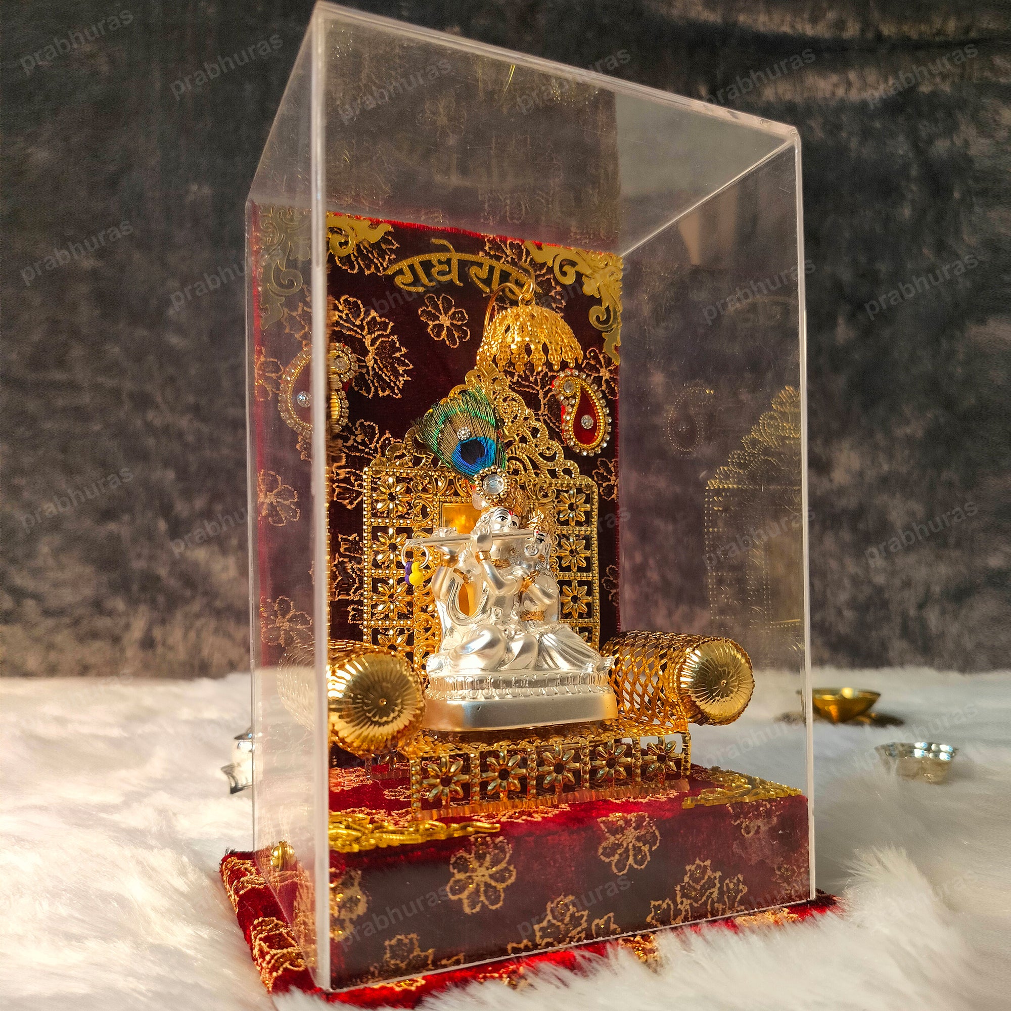 Shree Radhe Krishna With Gold And Silver Coated