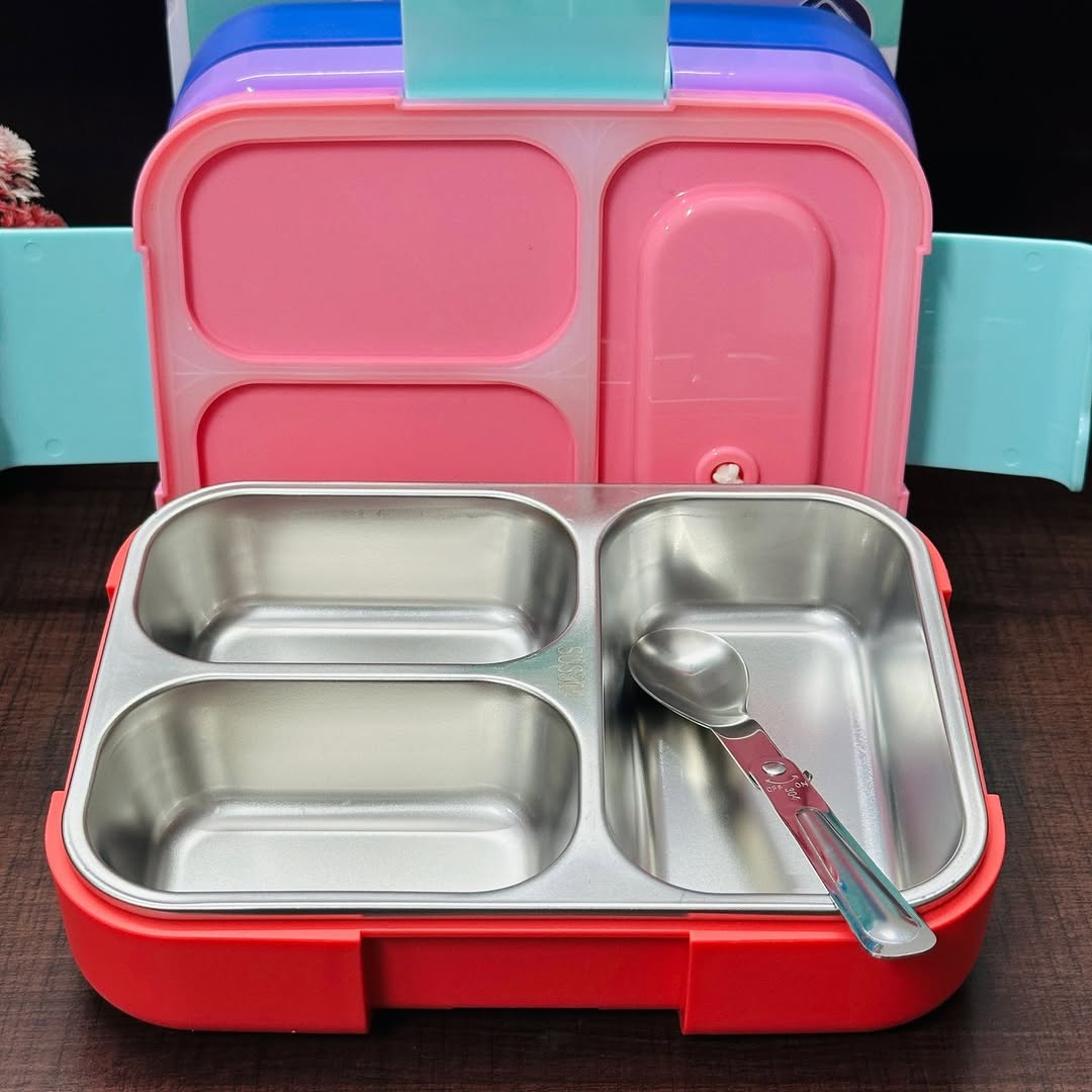 3 Grid Stainless Steel Personalized Insulated Lunch Box