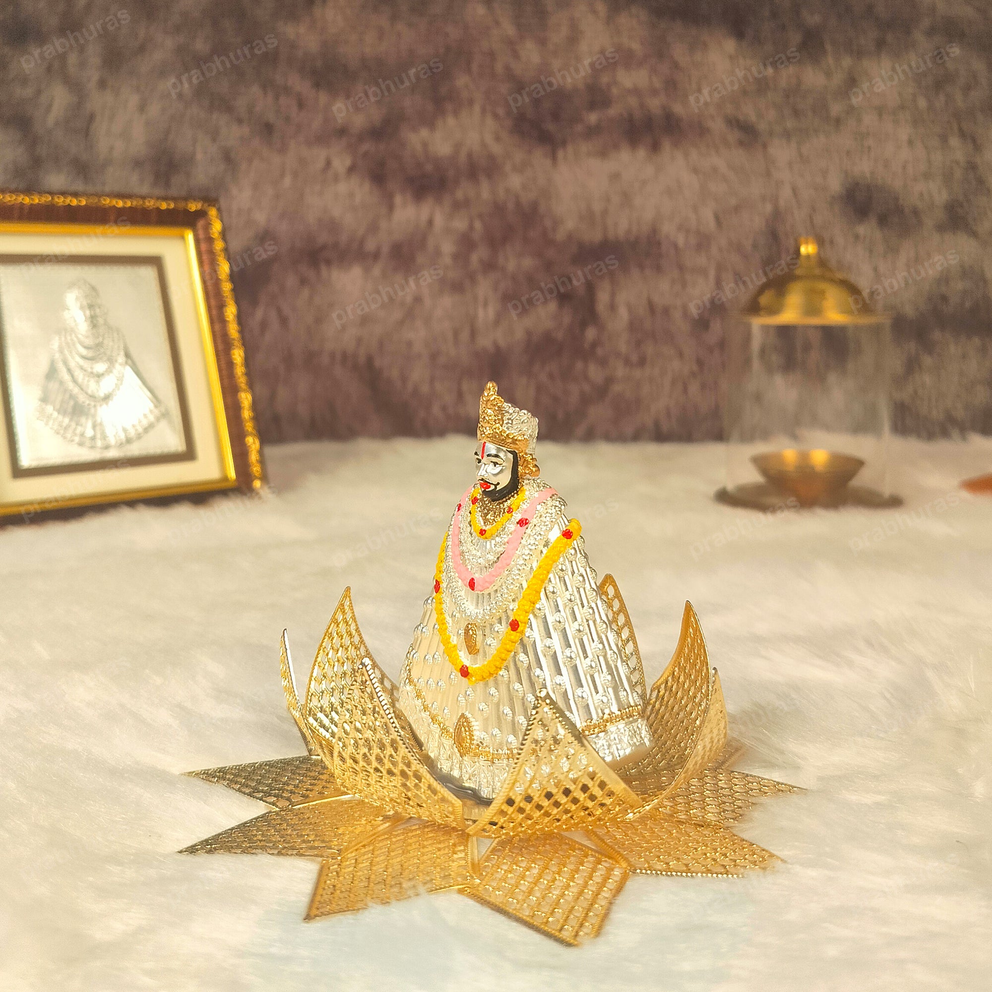Khatu Shyam With Chalisa Pure Silver Table Top