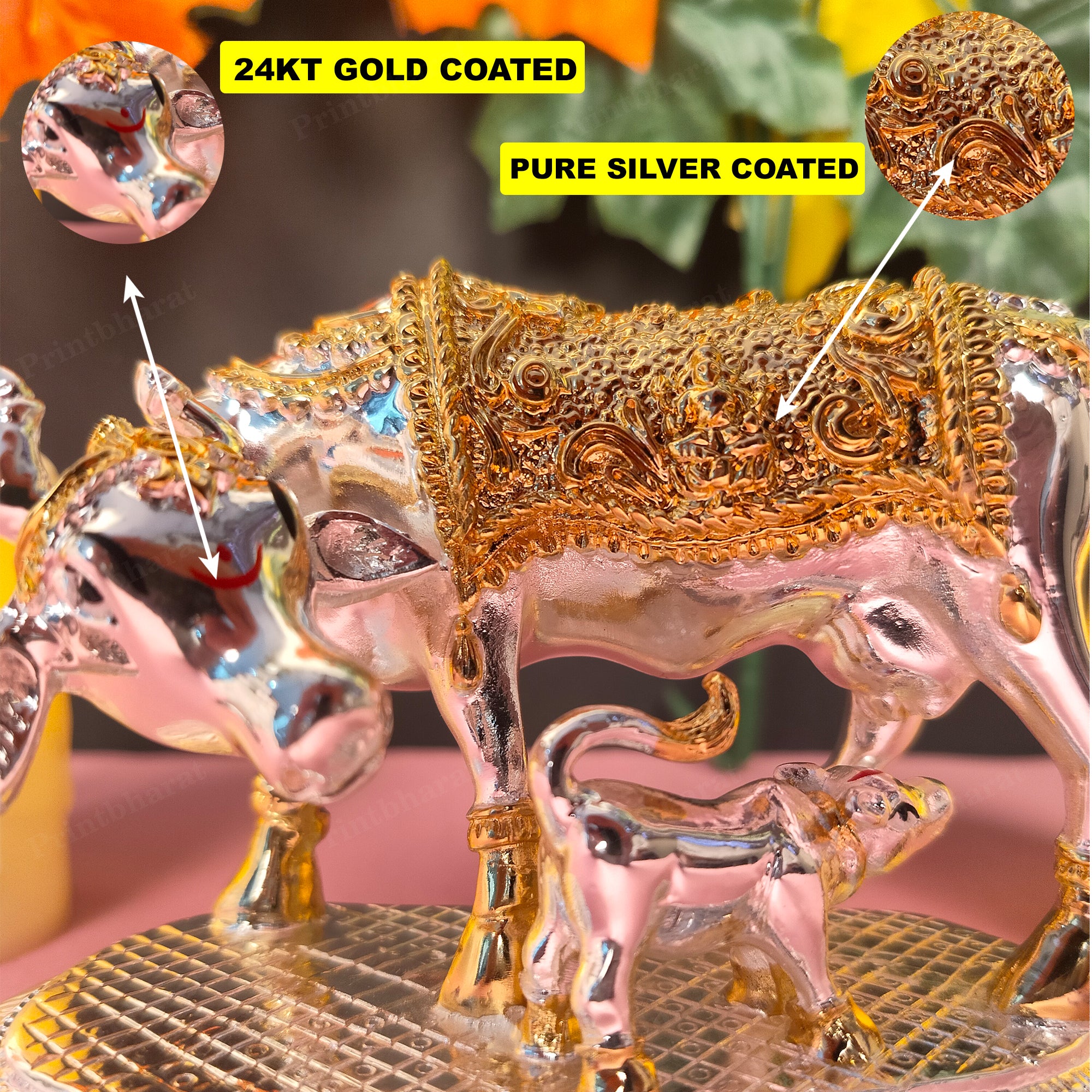 Kamdhenu Cow with Calf Vastu, Vastu Items for Home for Good Luck - Offers Wealth, Prosperity, Health, Peace