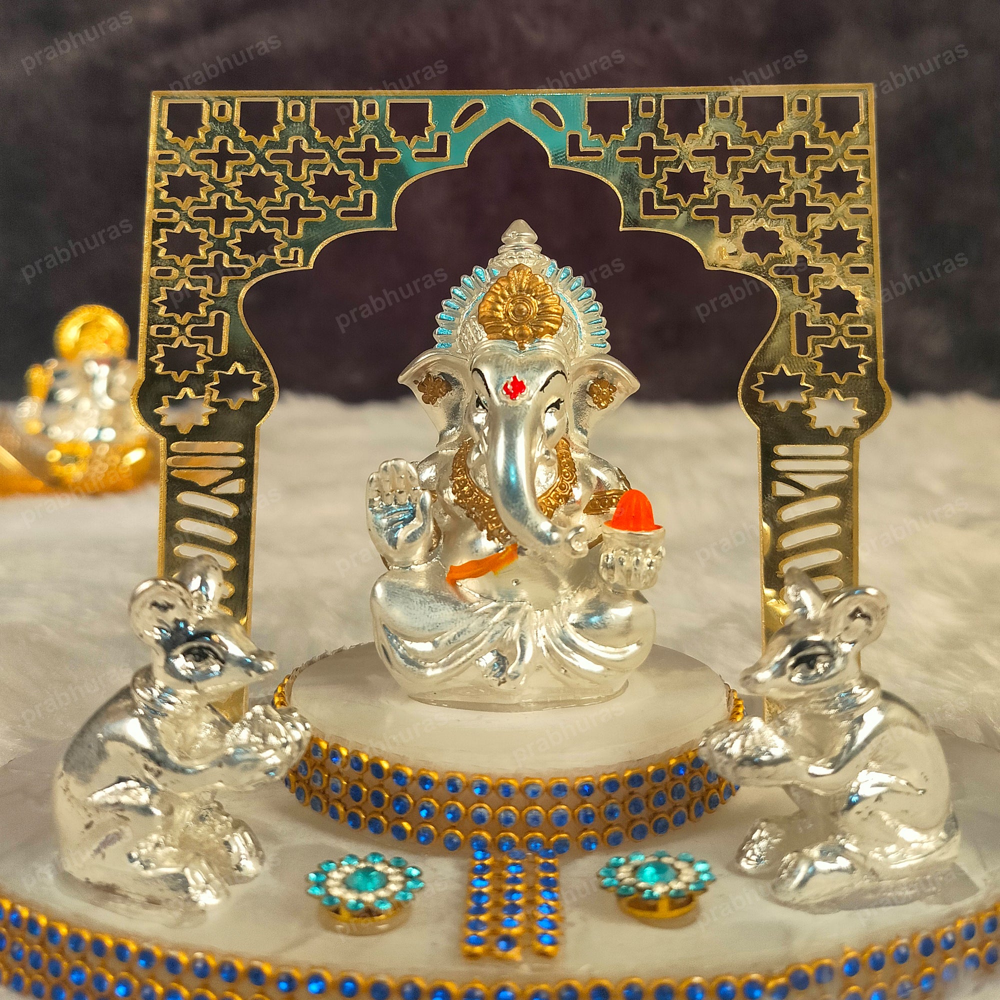 Shri Ganesh ji Dawar Gate With Gold And Silver Coated