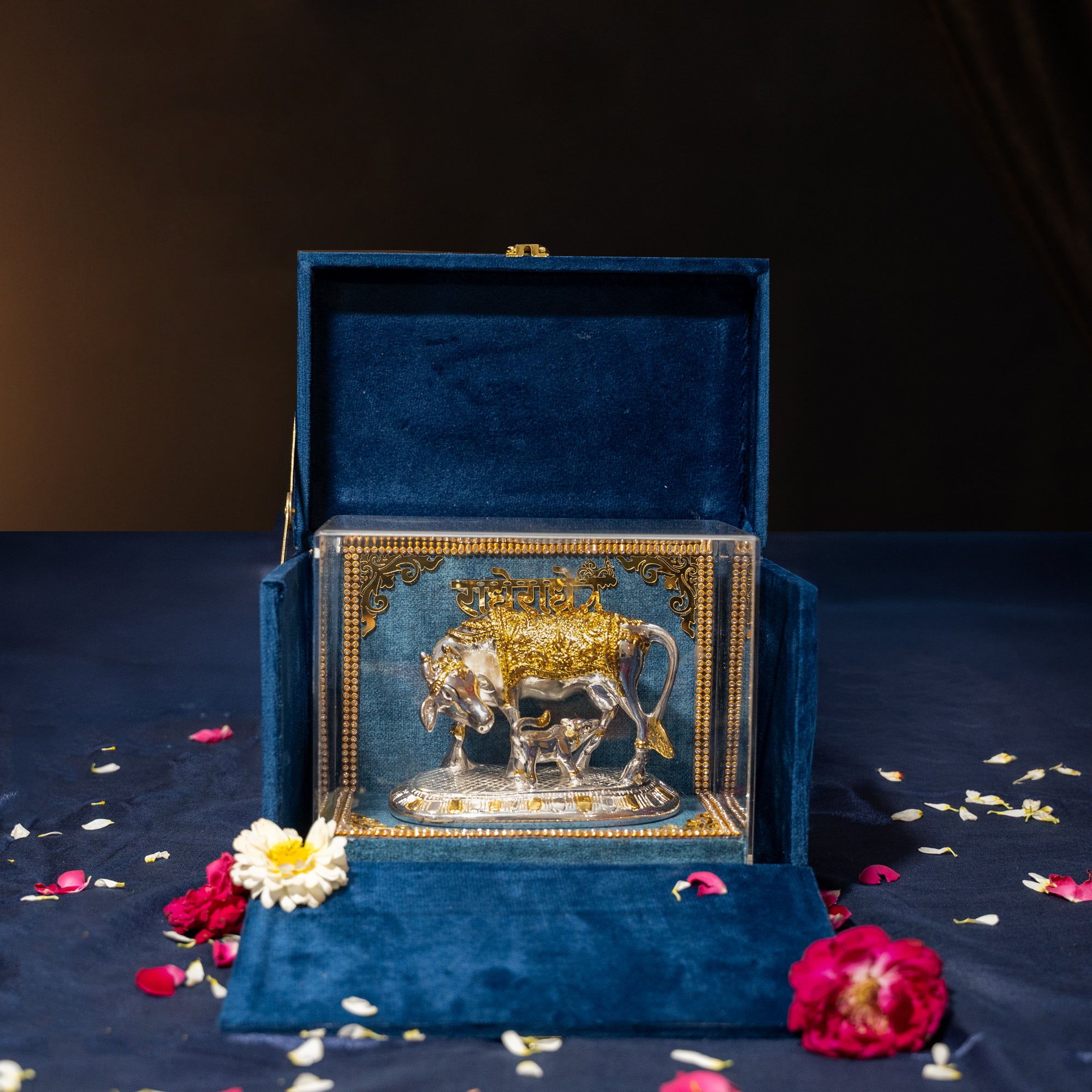 Kamdhenu Cow with Vastu Calf , Vastu Items for Home for Good Luck - Offers Wealth, Prosperity, Health, Peace