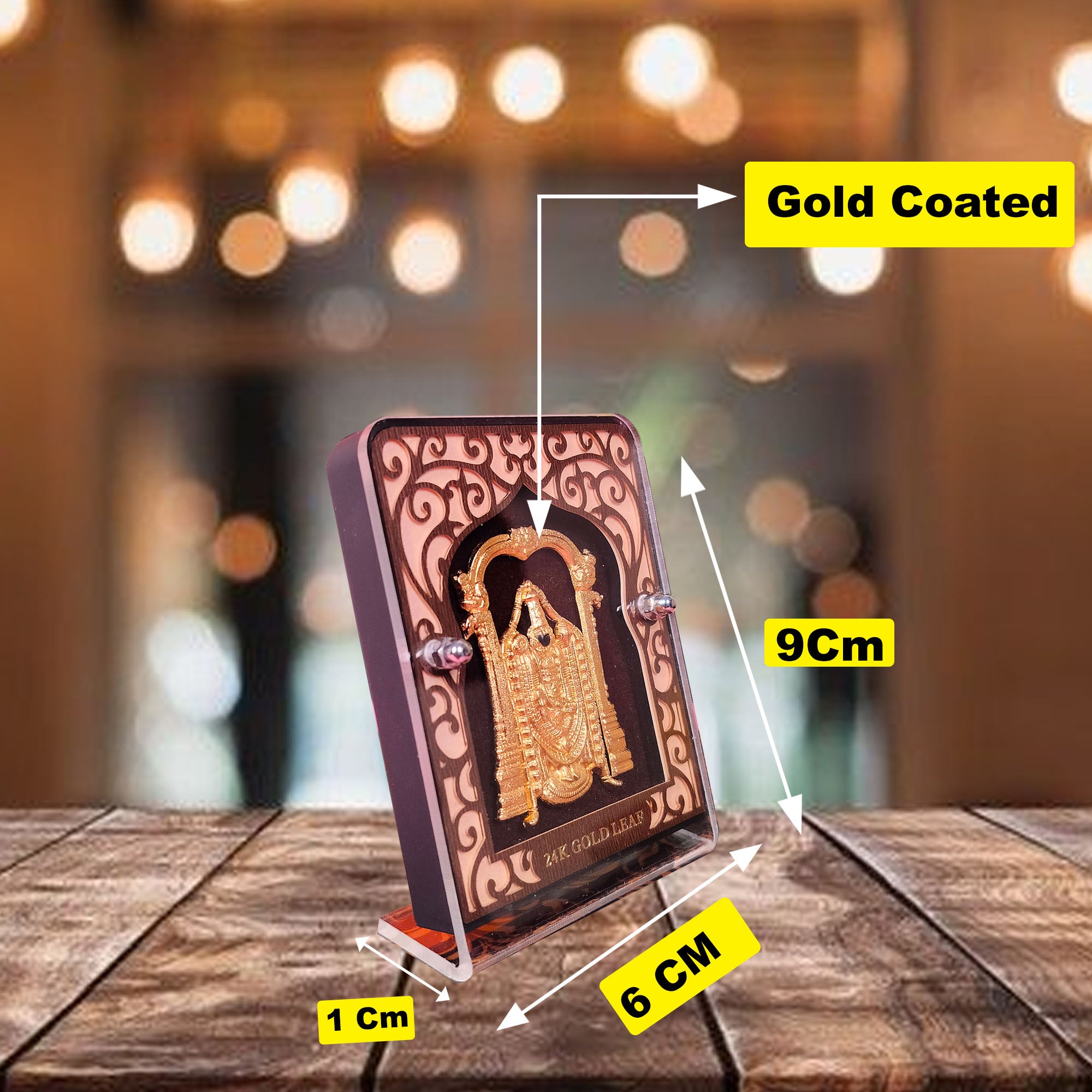 Shree Balaji Leaf 24KT Gold Coated Table Top