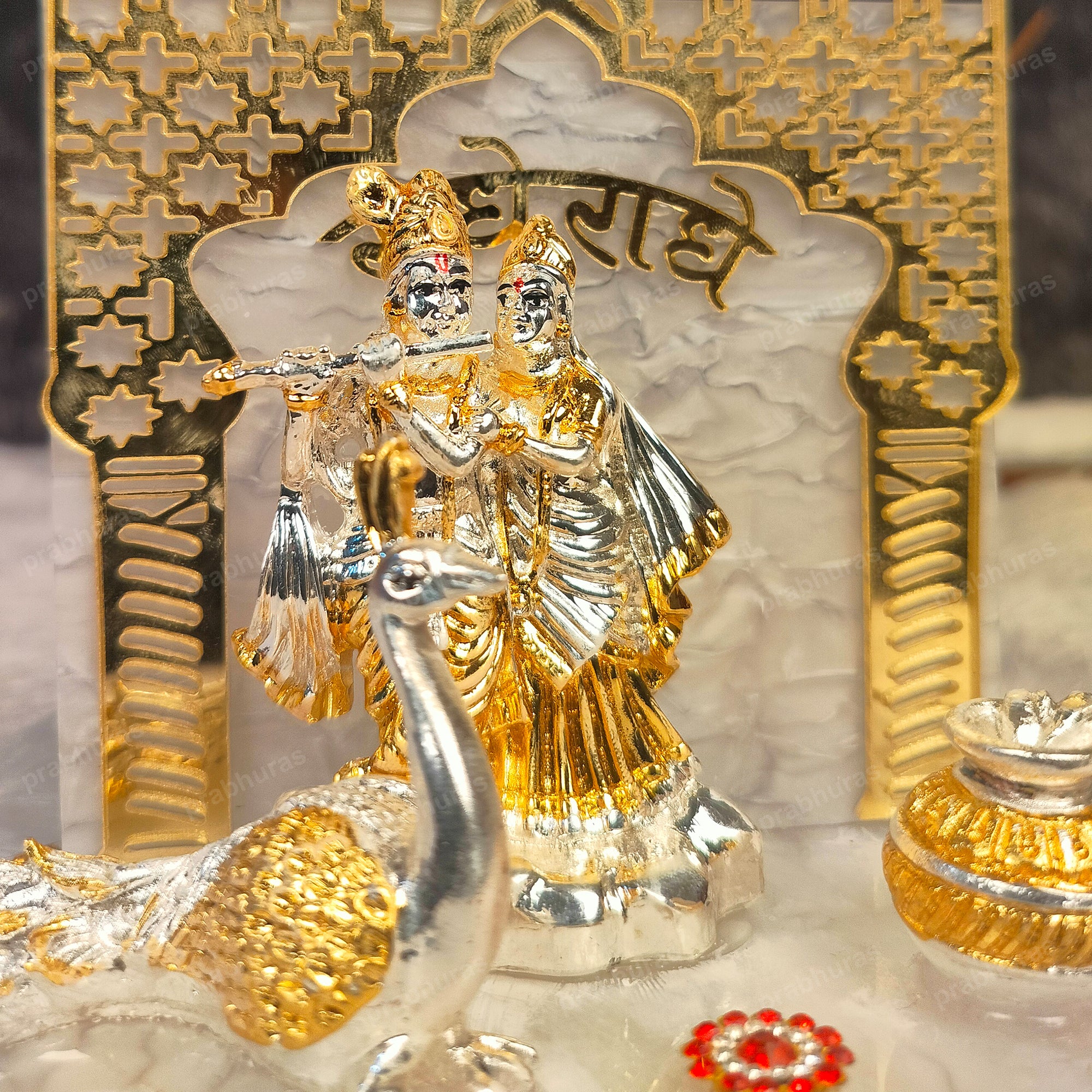 Shree Radhe Krishna Murti Dwar With Mor Idol