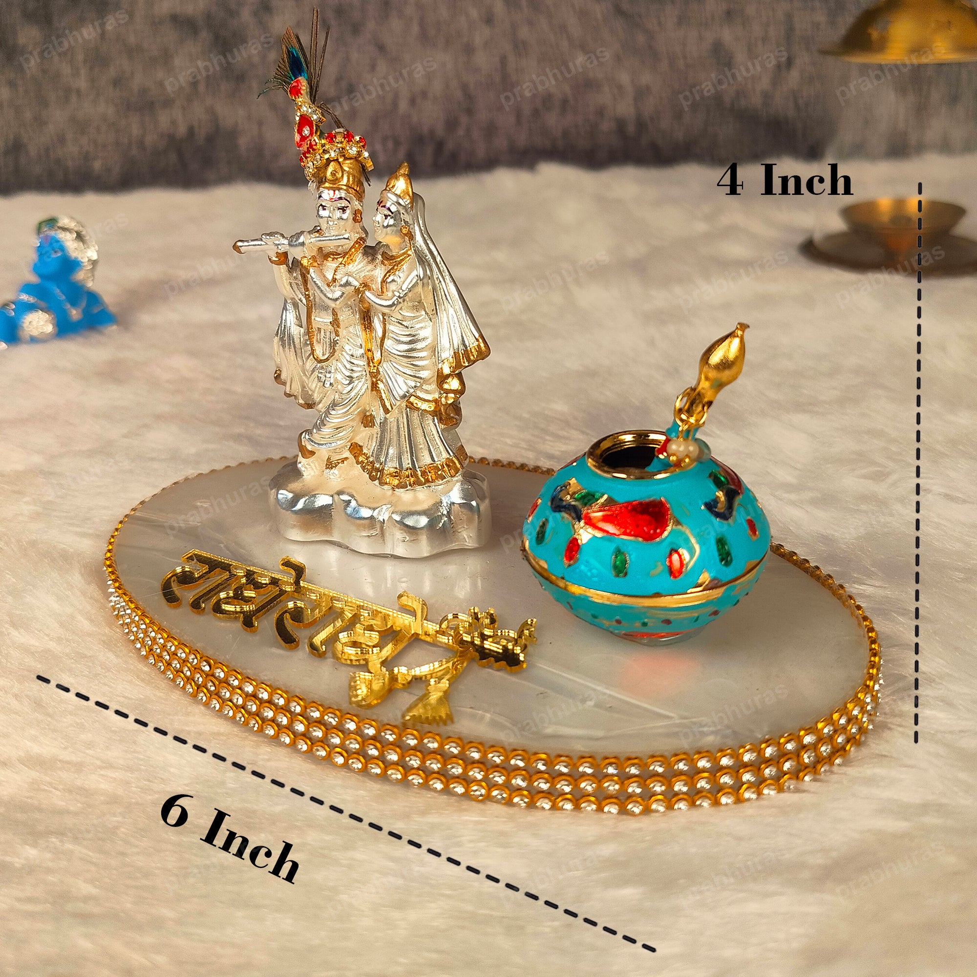 Radhe Krishna Murti With Matki Idol