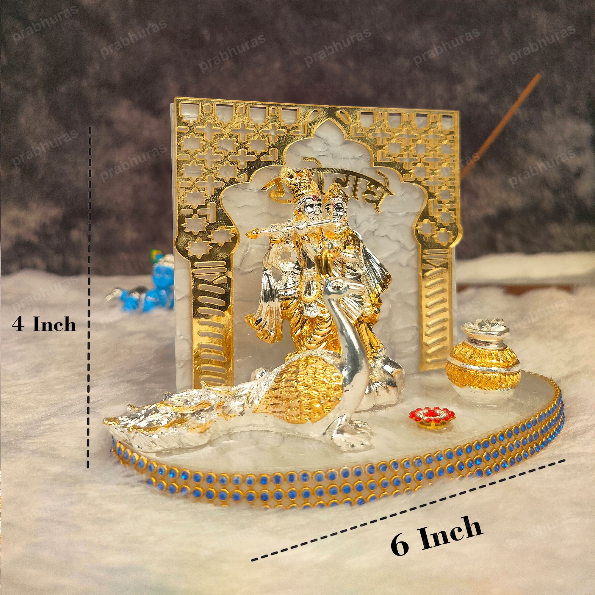 Shree Radhe Krishna Murti Dwar With Mor Idol