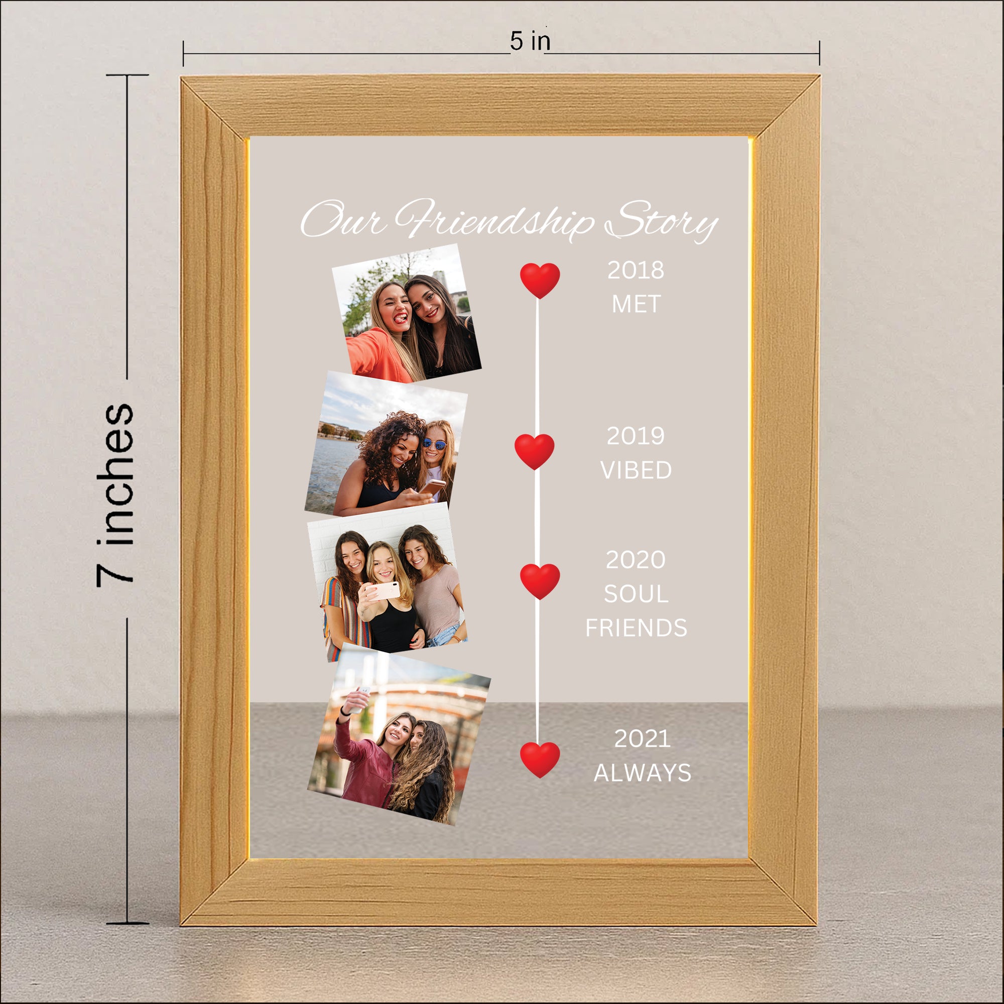NAKHRAHUB Customized Acrylic Collage Photo Frame Personalized Name, Photo Text