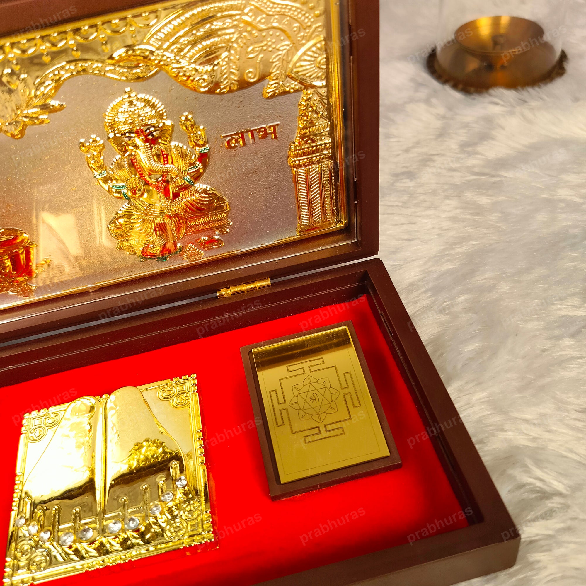 Laxmi Ganesh Pocket Temple (24 Karat Gold Coated)