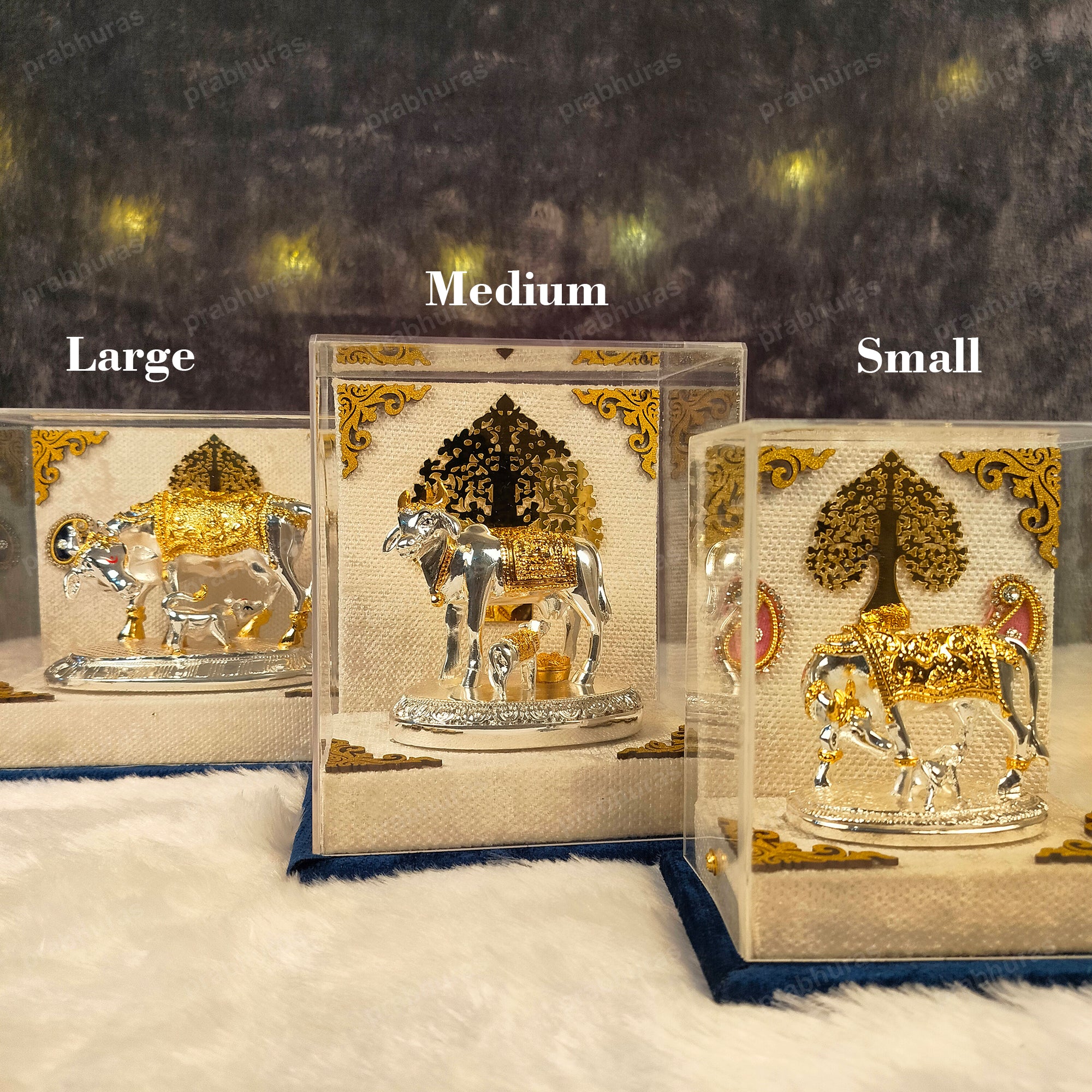 Kamdhenu Cow with Vastu Calf , Vastu Items for Home for Good Luck - Offers Wealth, Prosperity, Health, Peace