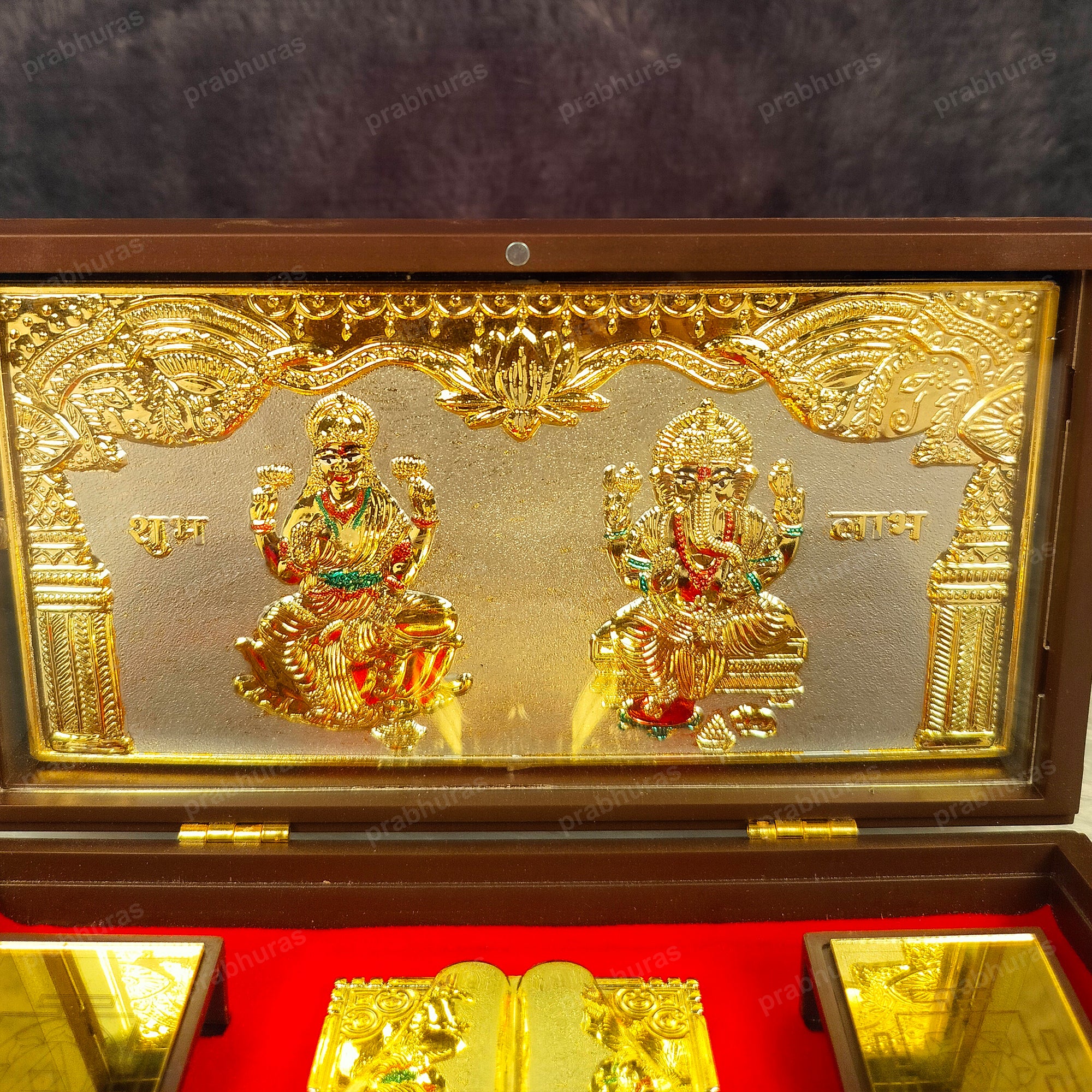 Laxmi Ganesh Pocket Temple (24 Karat Gold Coated)