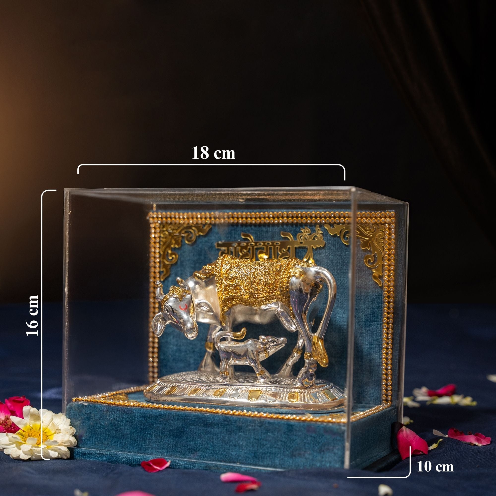 Kamdhenu Cow with Vastu Calf , Vastu Items for Home for Good Luck - Offers Wealth, Prosperity, Health, Peace