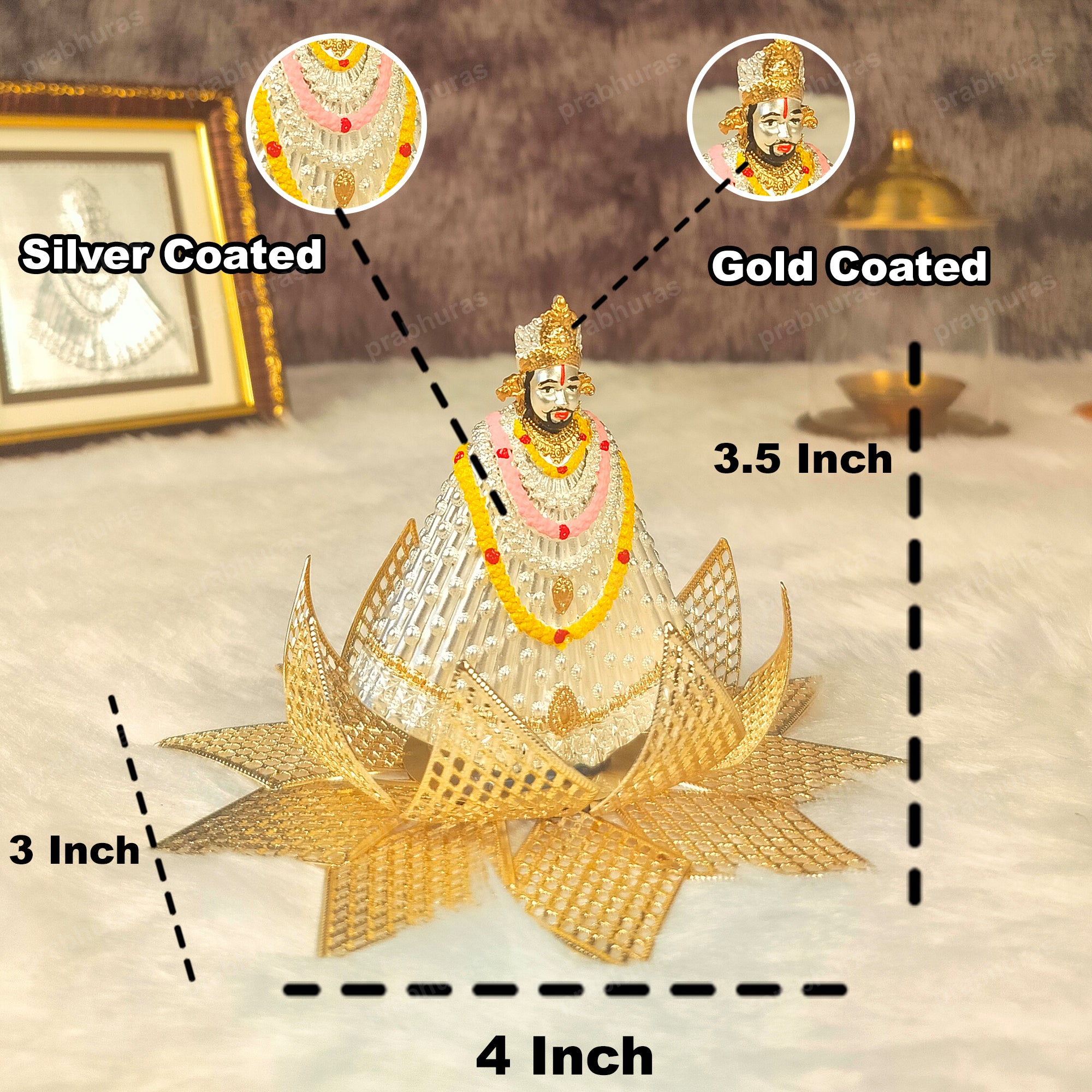 Khatu Shyam With Chalisa Pure Silver Table Top