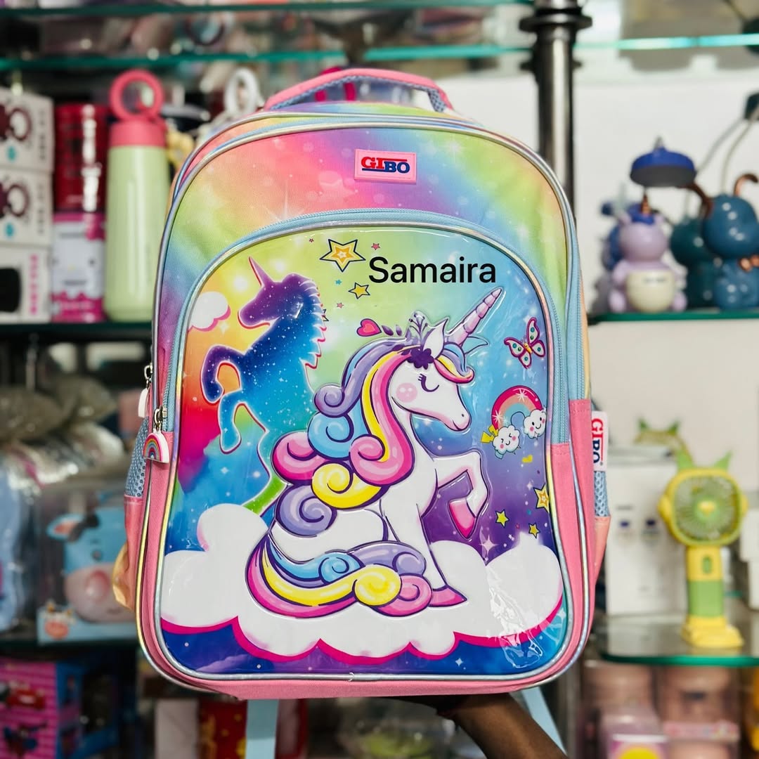 Unicorn Personalized 16 Inch 3 Zipper Backpack