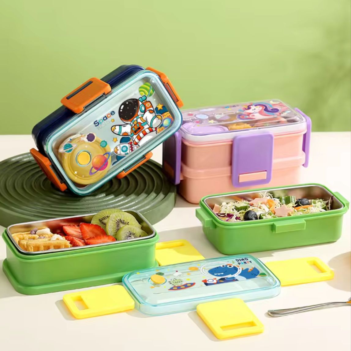 Double Decker Personalized Stainless Steel Lunch Box 500 ml*2 +Bowl 80ml