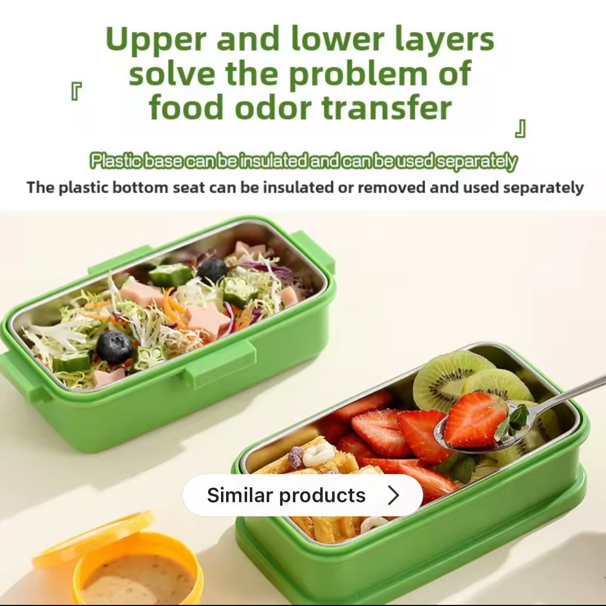 Double Decker Personalized Stainless Steel Lunch Box 500 ml*2 +Bowl 80ml