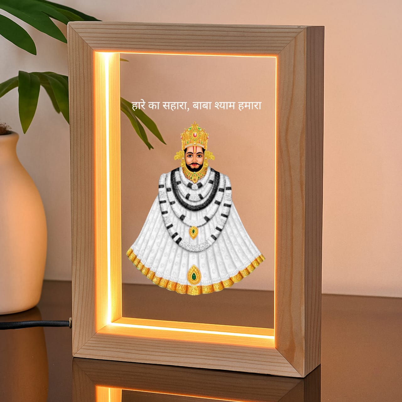 Khatu Shyam Wooden Acrylic Led Frame