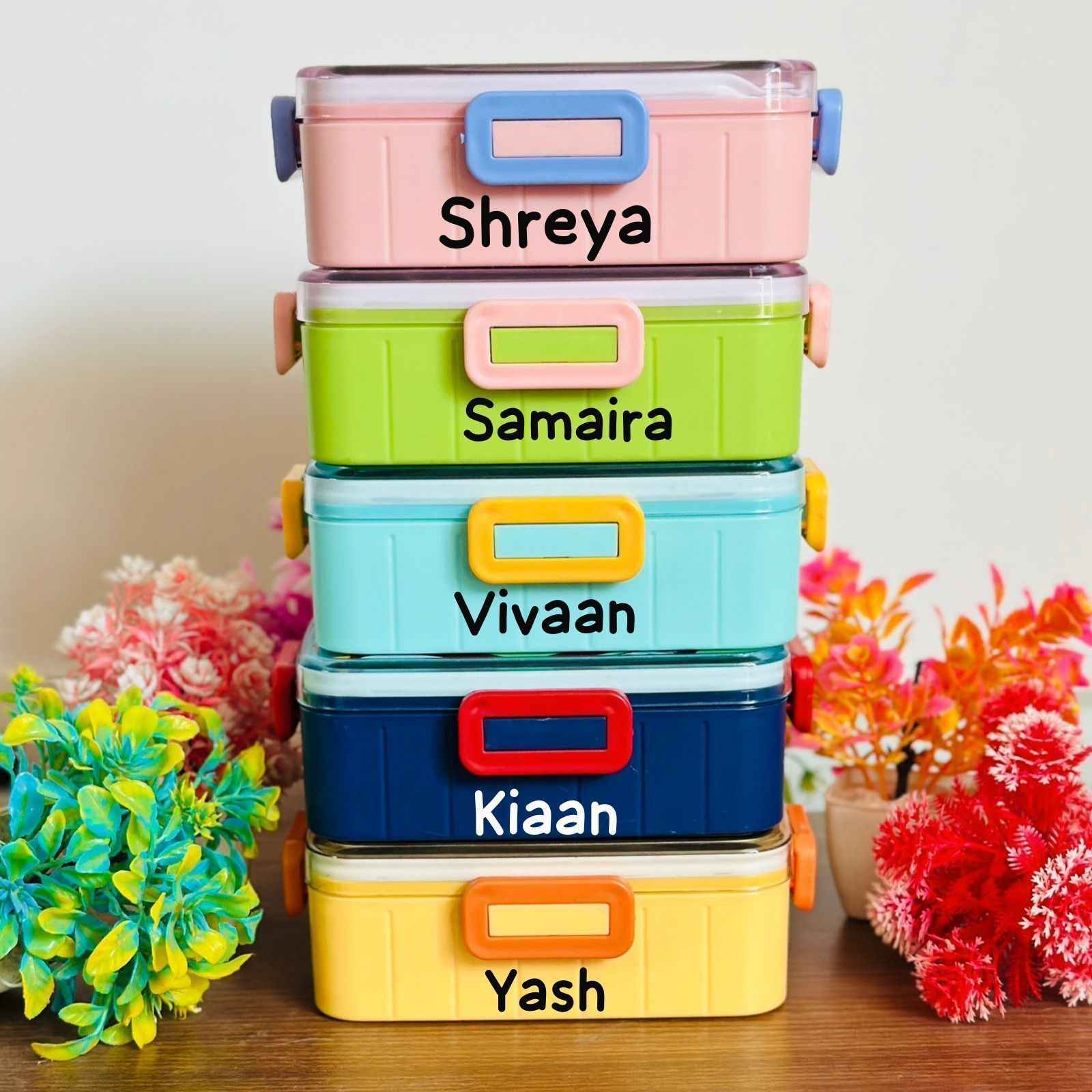 RainbowBites Bento Personalized Lunchbox (Leak Proof) (3 Compartment) 600 ML