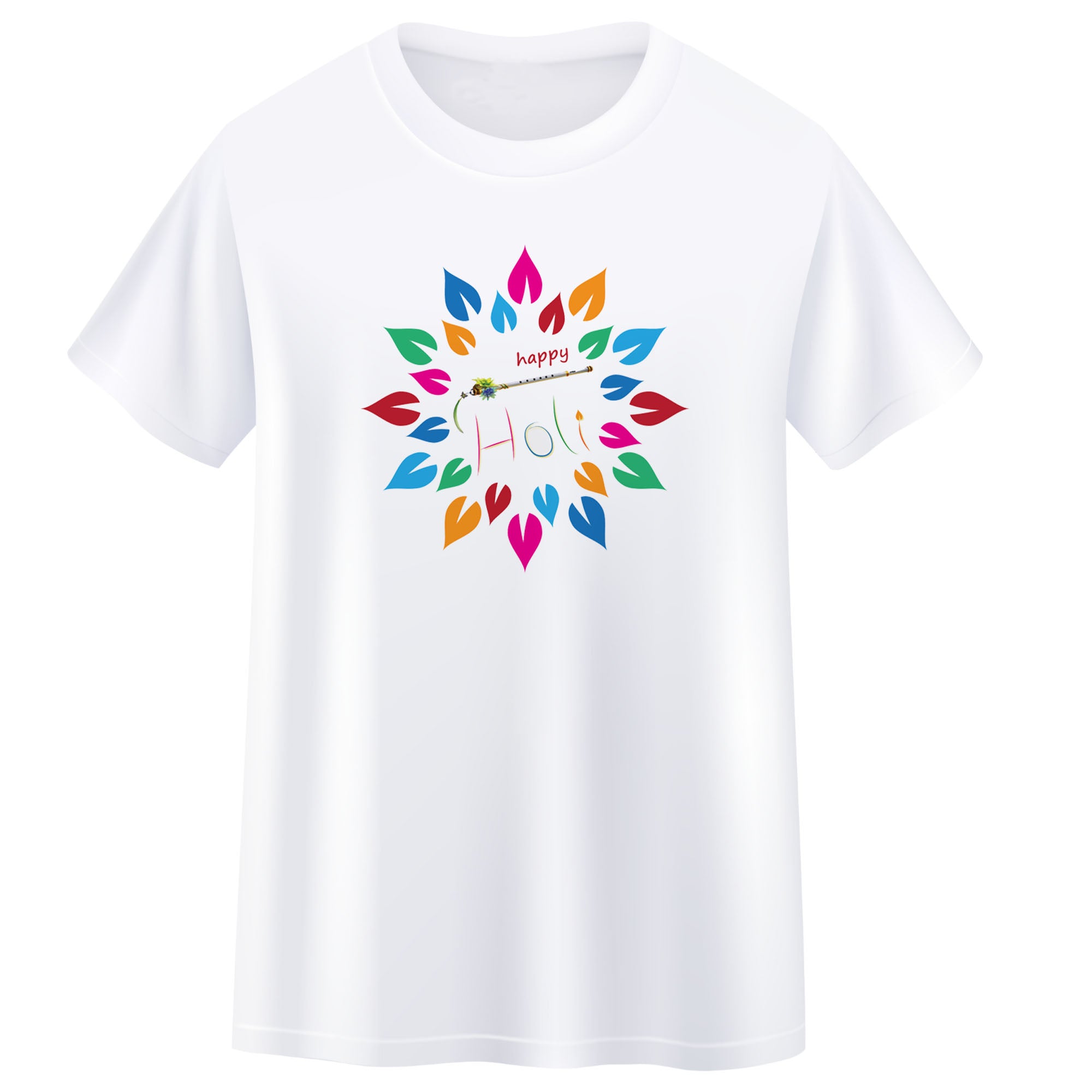 Holi T-shirt (Leaf Happy Holi) Desgion Multicolor Men/Women Kids T-shirt