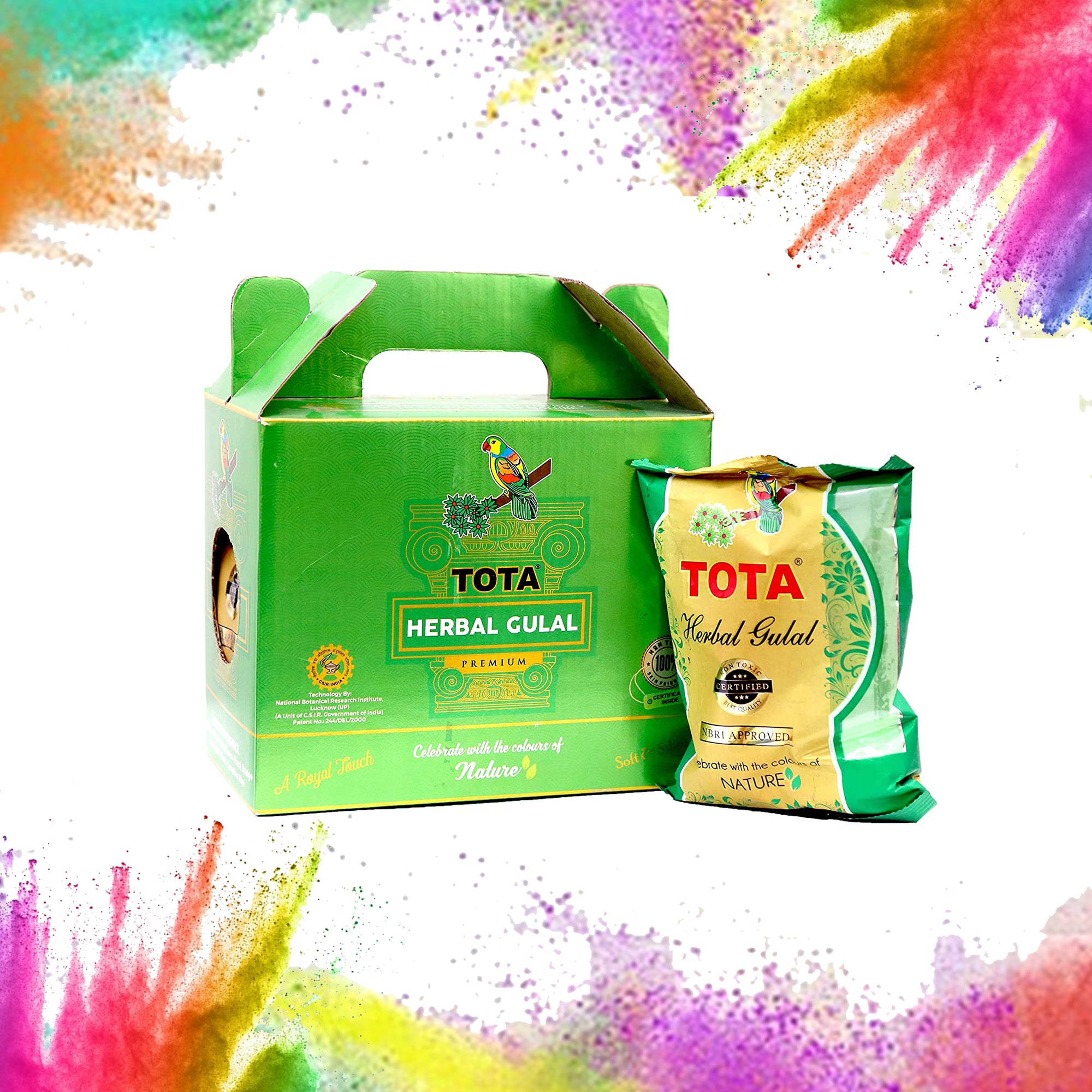 Holi Colour Herbal Colours(500gm). Neon Holi Gulal Pink, Orange, Green, Light Green, Light Pink