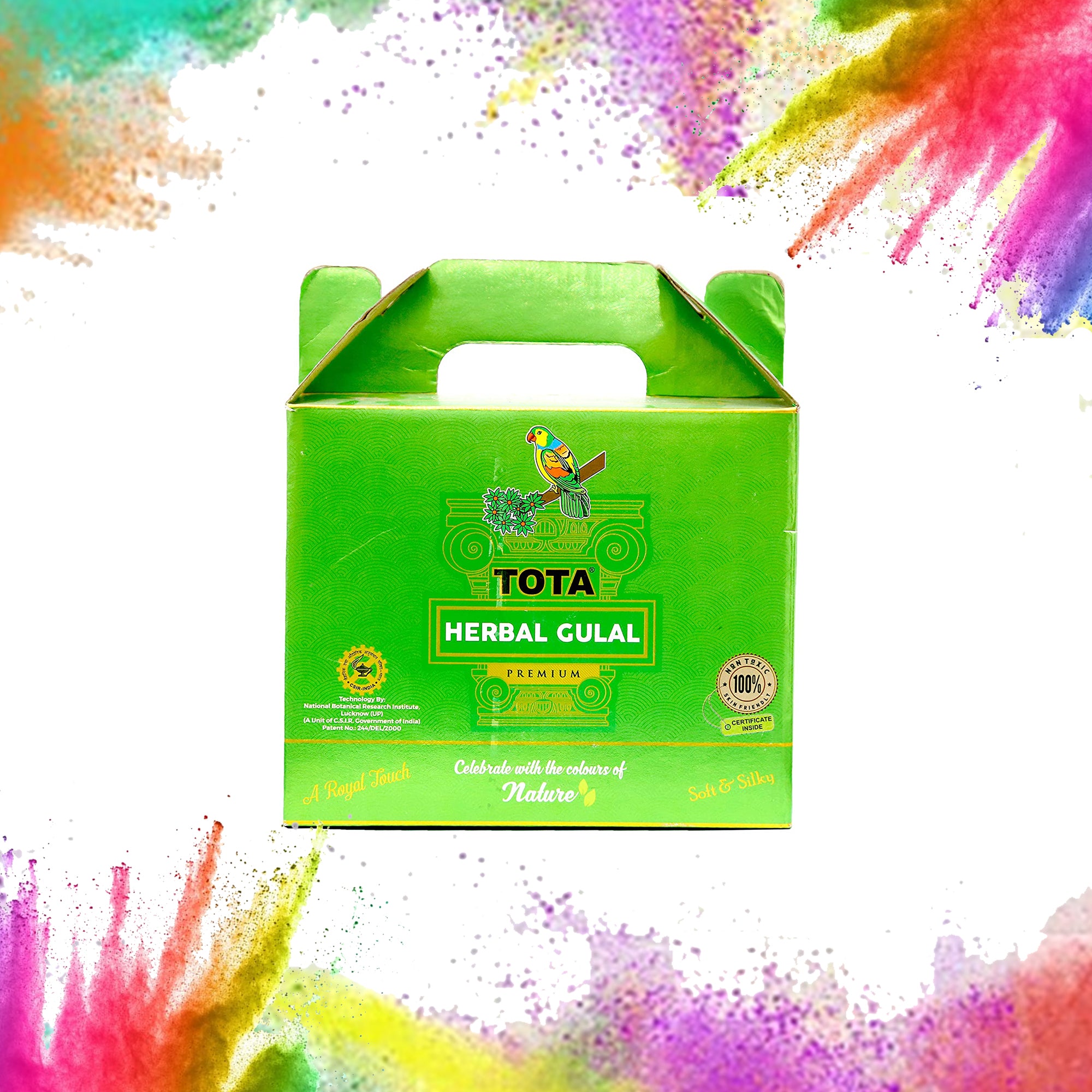 Holi Colour Herbal Colours(500gm). Neon Holi Gulal Pink, Orange, Green, Light Green, Light Pink