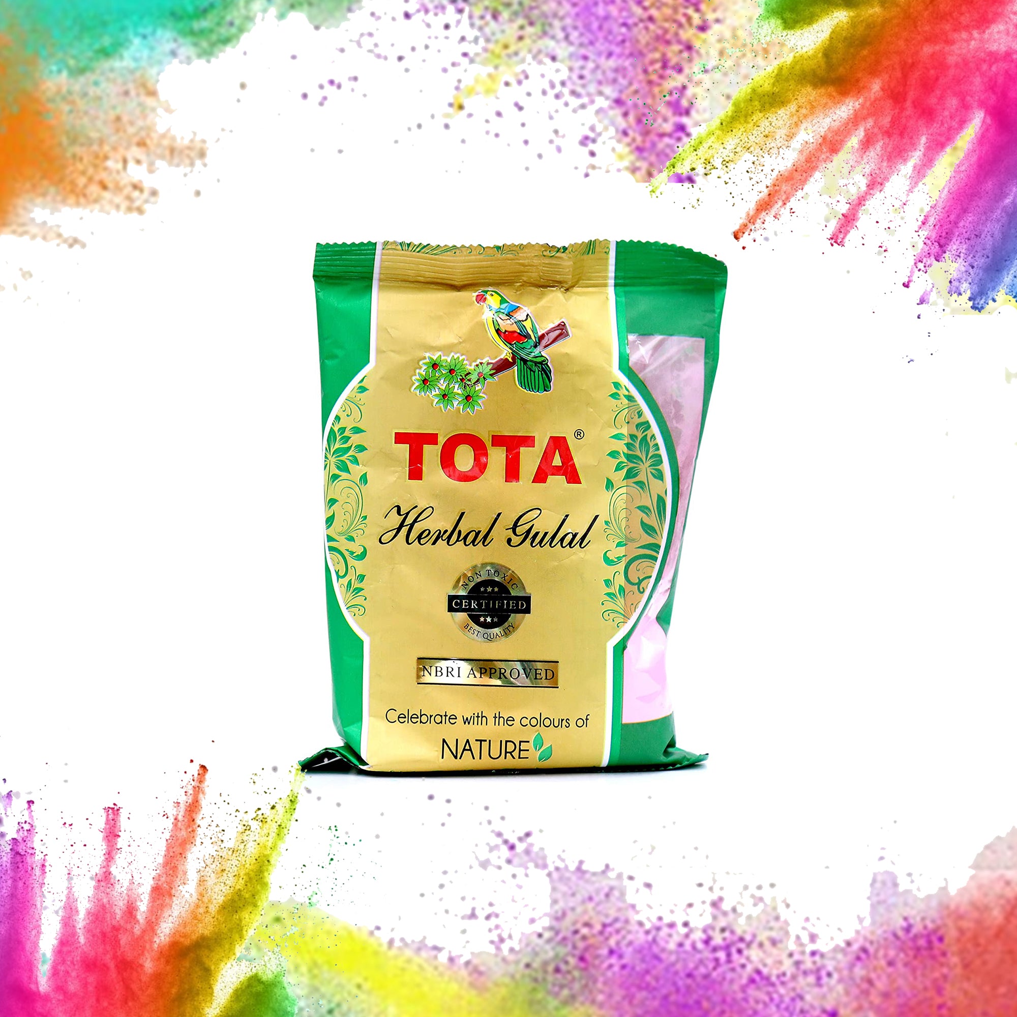 Holi Colour Herbal Colours(500gm). Neon Holi Gulal Pink, Orange, Green, Light Green, Light Pink
