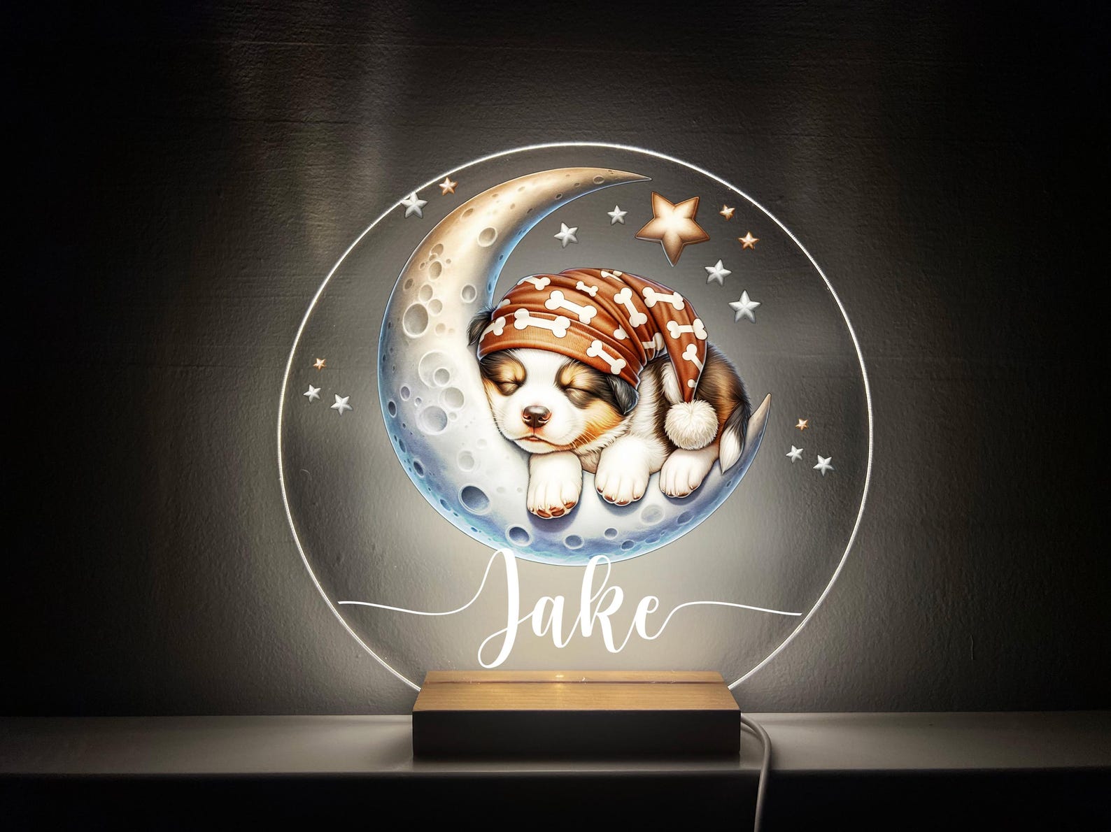 Personalized Sleepy Unicorn Night Light: Custom Nursery Decor