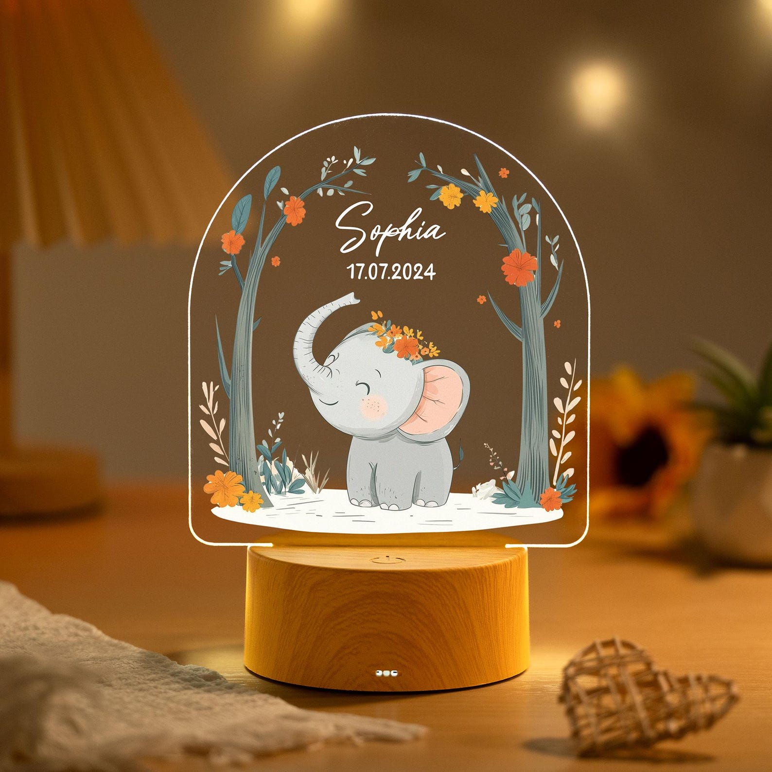 Deer Custom Name Lamp For Kids,Cute Personalised Night Light For Baby,Newborn Nursery Lamp,Boys Girls Bedroom Decor,Children&