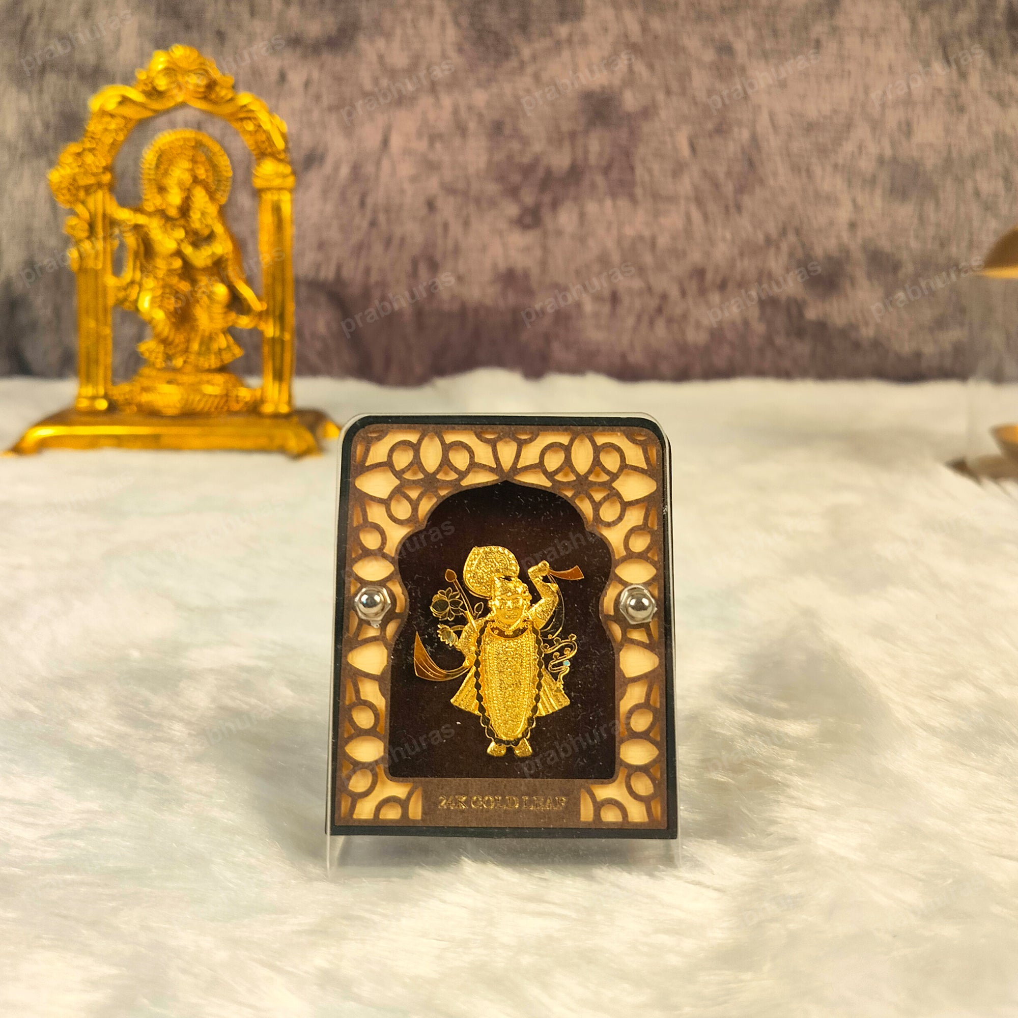 Shreenath Ji Leaf 24KT Gold Coated Table Top