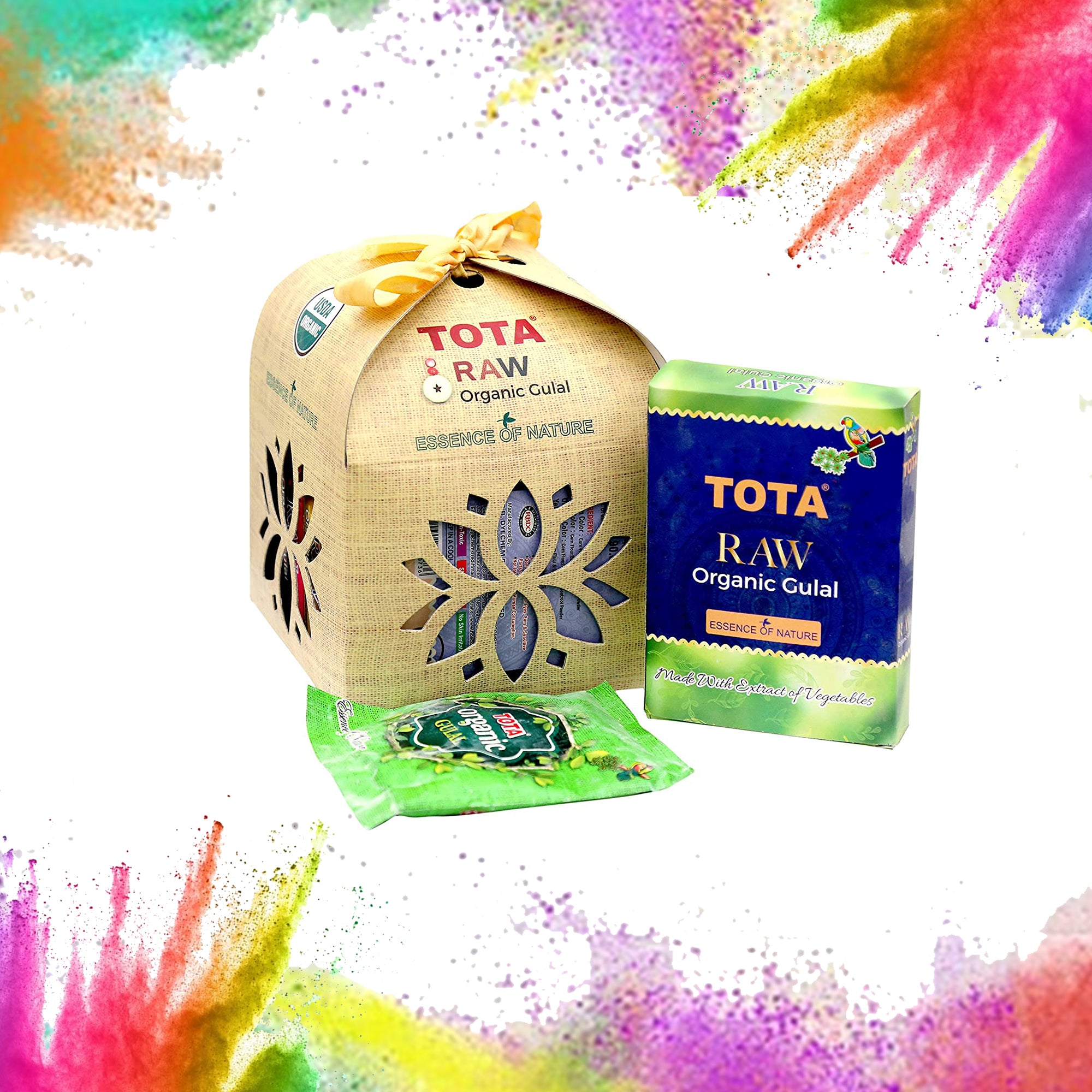 Organic Raw Gulal 40g X 4 Pcs