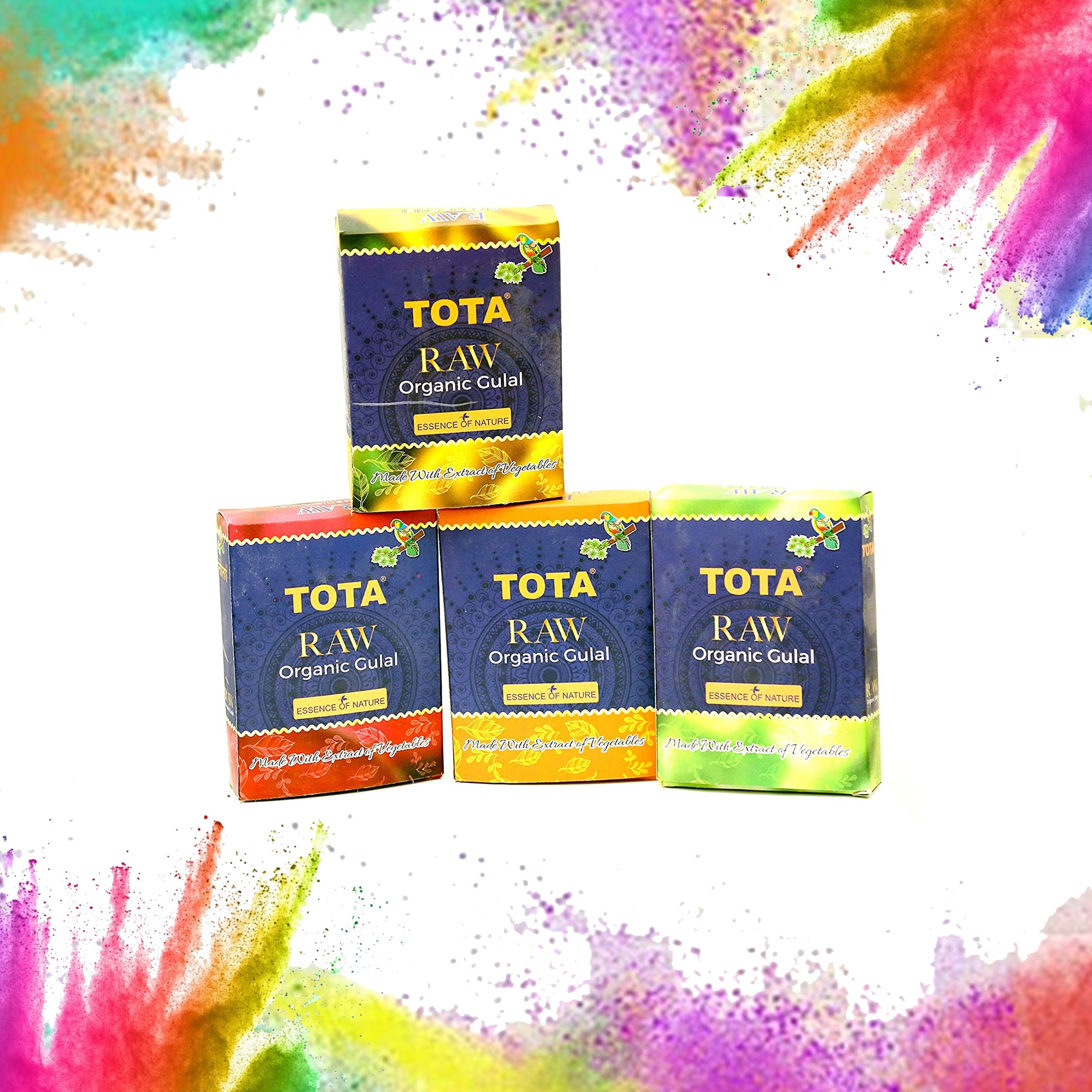 Organic Raw Gulal 40g X 4 Pcs