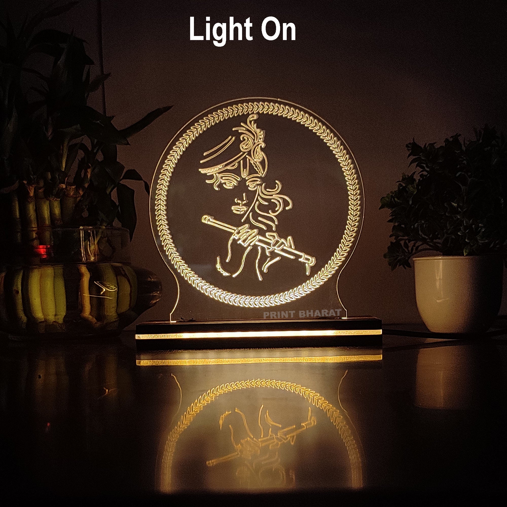 Acrylic Shri Krishna Ji Led frame size ( 16 cm* 12 Cm )