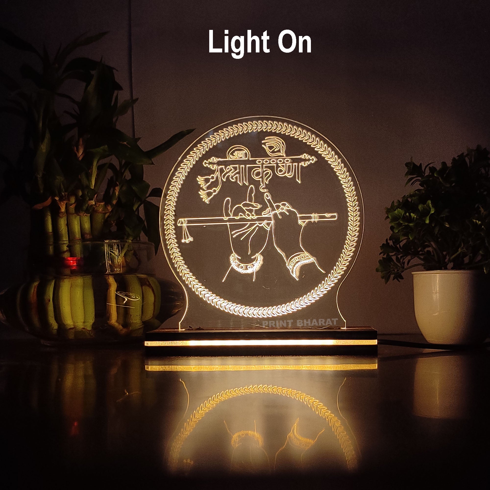 Acrylic Shri Krishna Ji Led frame size ( 16 cm* 12 Cm )