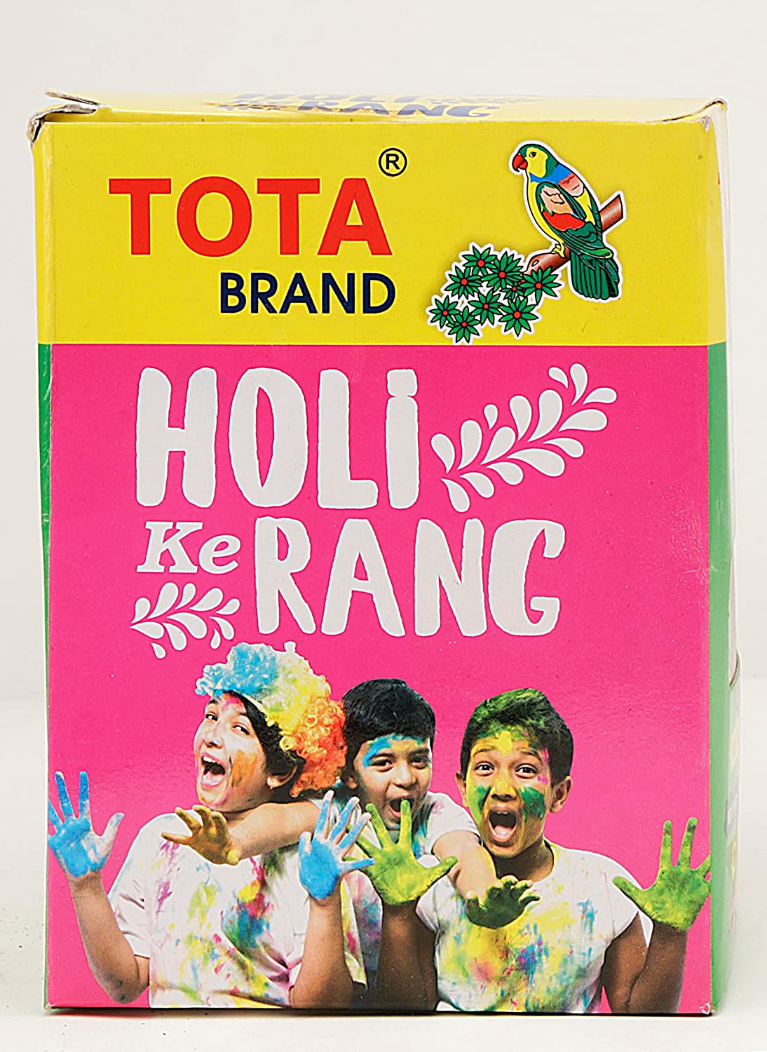 TOTA Holi Ke Rang – 5 Shades of Gulal Holi Colours | Red Orange Green Yellow Pink | 100% NonToxic Herbal Holi Color Gift Box – 375 Gm