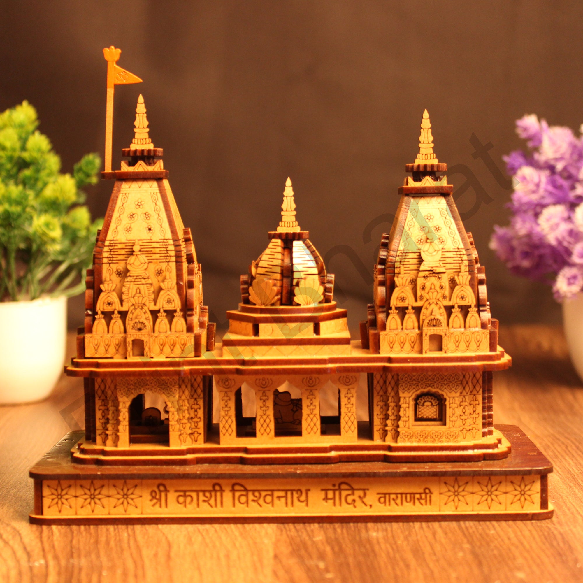 Miniature Temple Handmade,Kashi Vishwanath Temple -3D Replica, Religious Gifts, Indian Pooja Decor, Home Decor Length: 17.5 cm,Widht: 8.5 cm,Height: 17 cm
